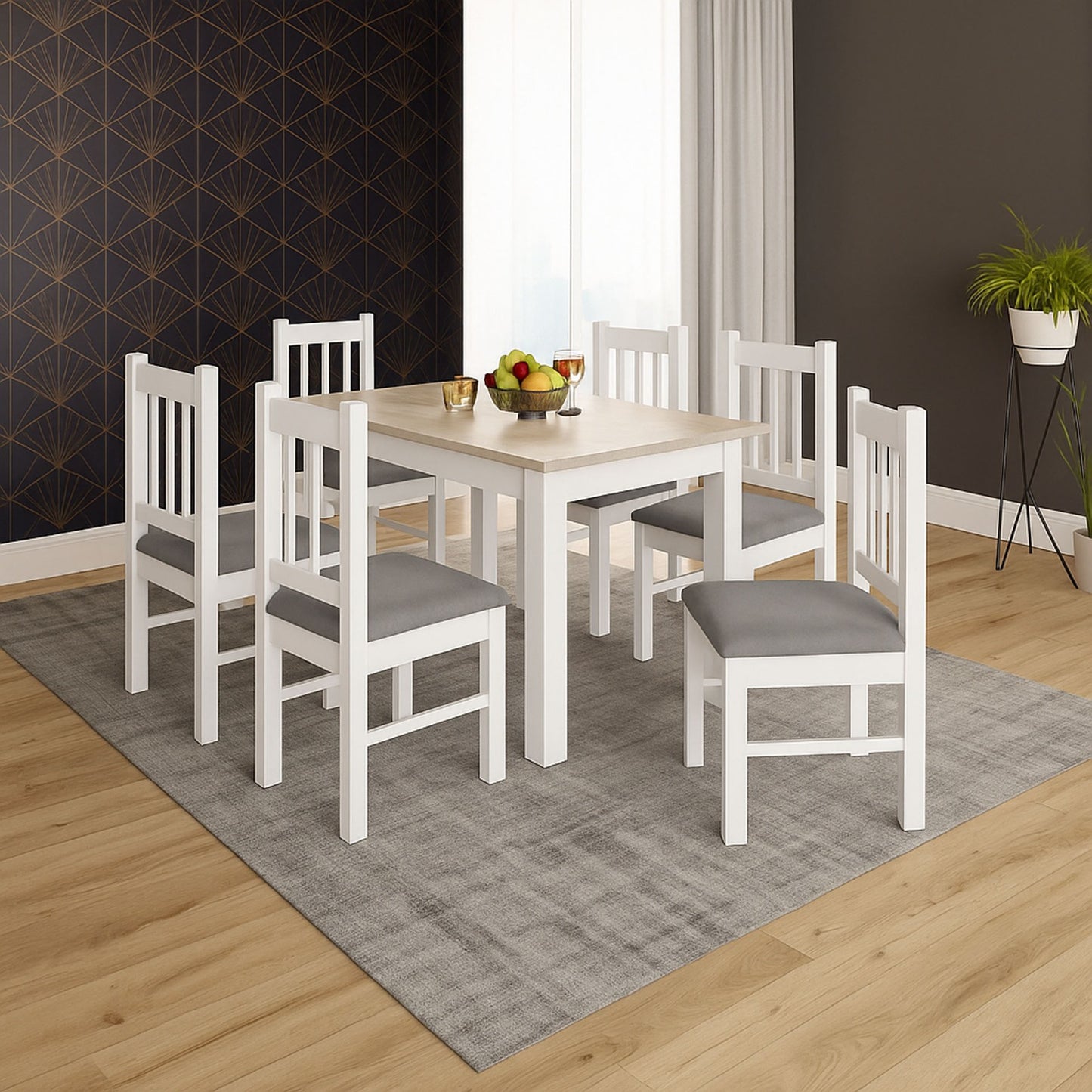 Juego de comedor 6 sillas San Pablo - 28582 BLANCO
