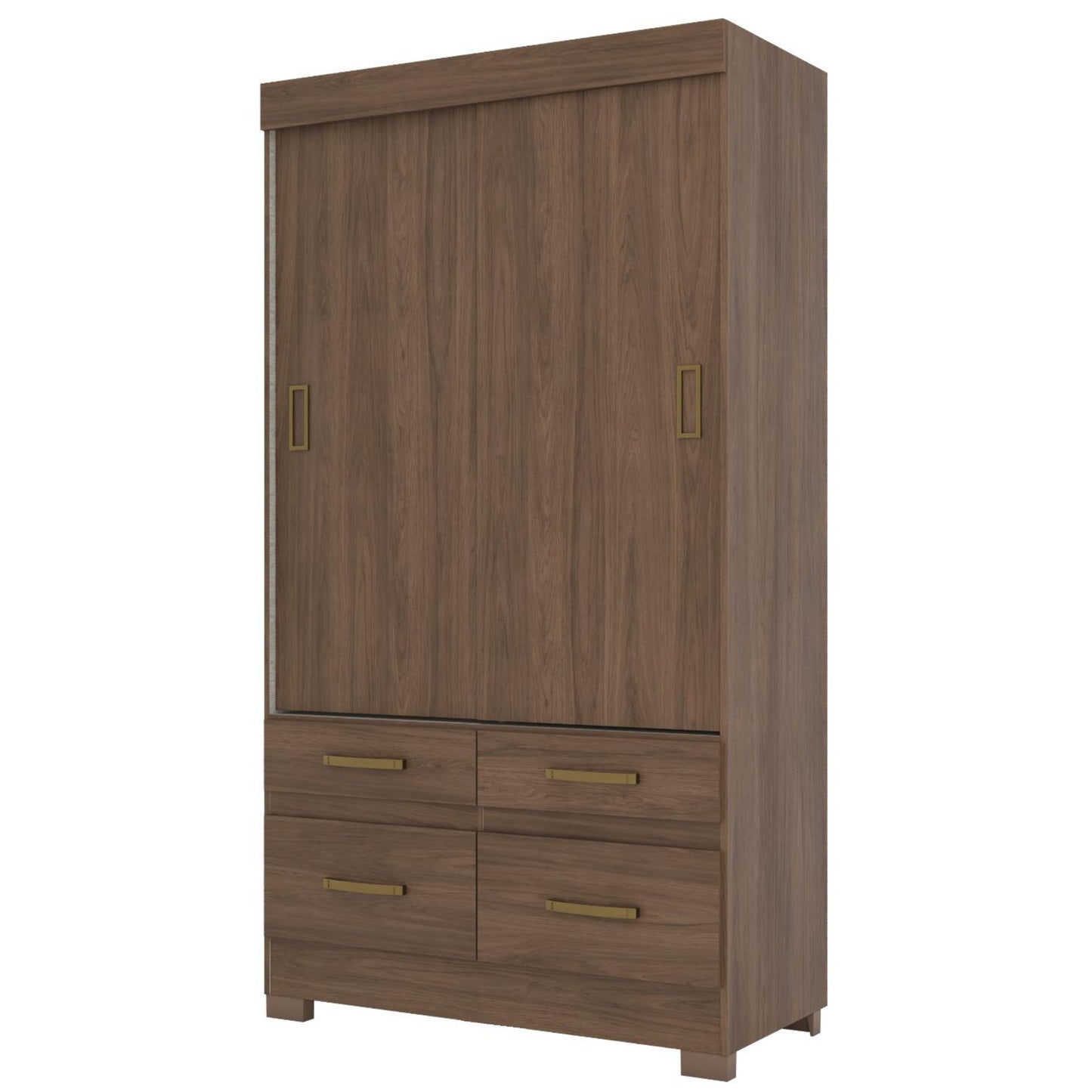 Ropero 2 puertas 4 cajones B25 Castaño
