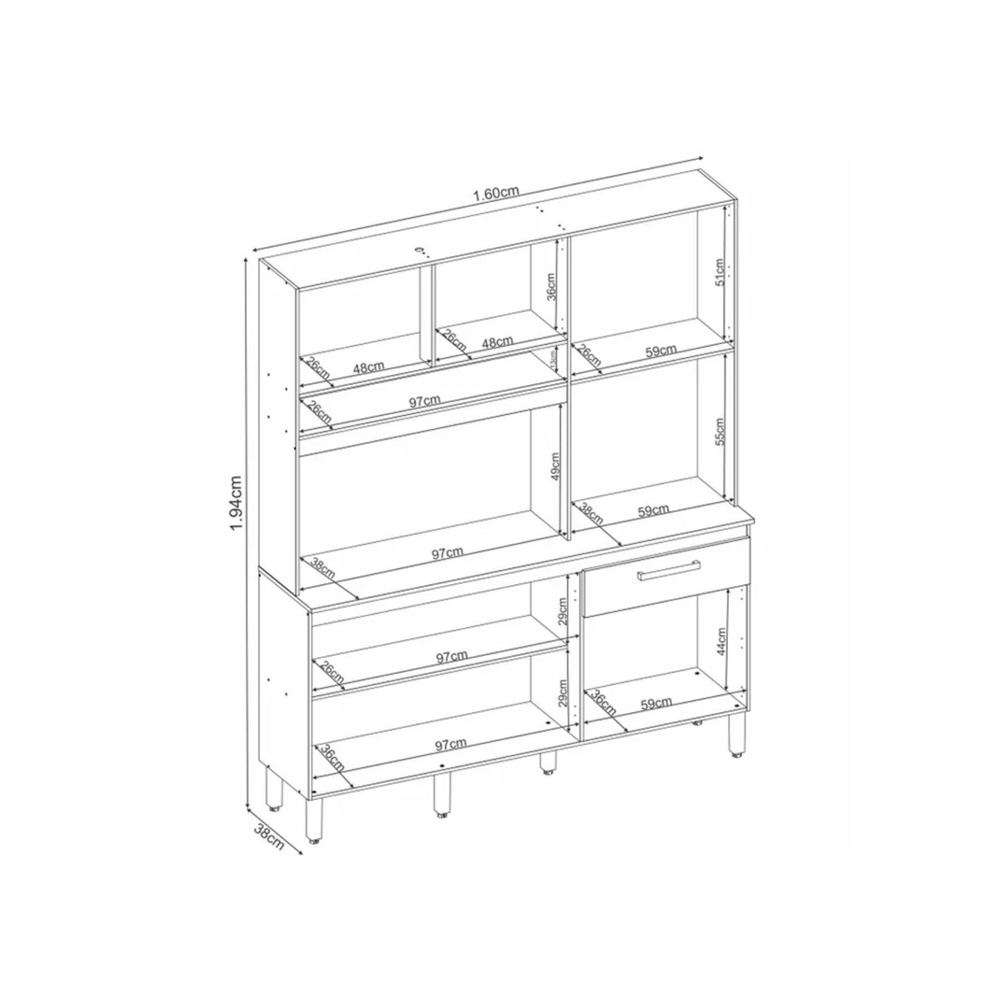 Kit de cocina 6 puertas 1 cajón - ÁLAMO