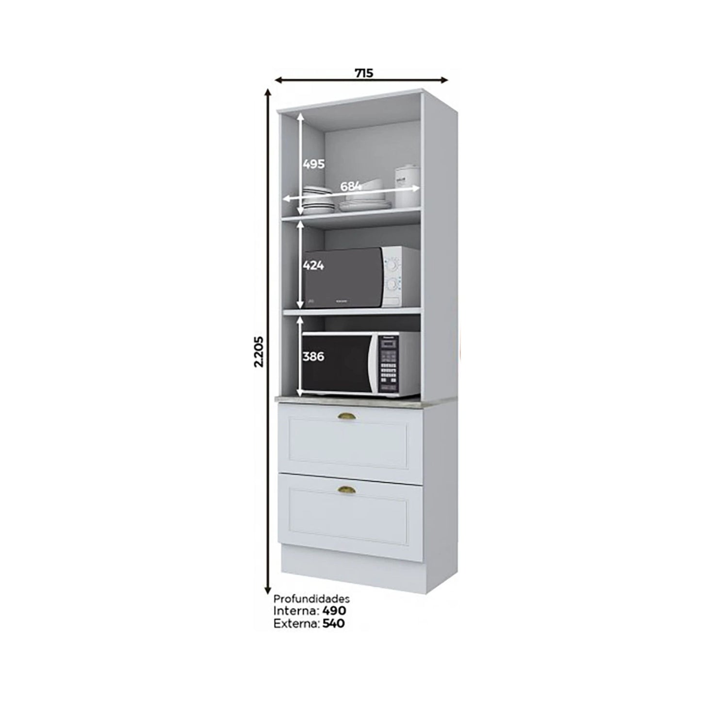 Torre de hornos para cocina AMERICANA - BLANCO