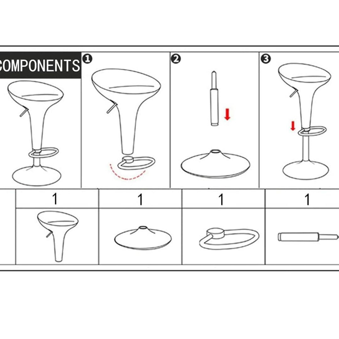 Butaca de acrílico giratoria C/Apoya pies - ROJO