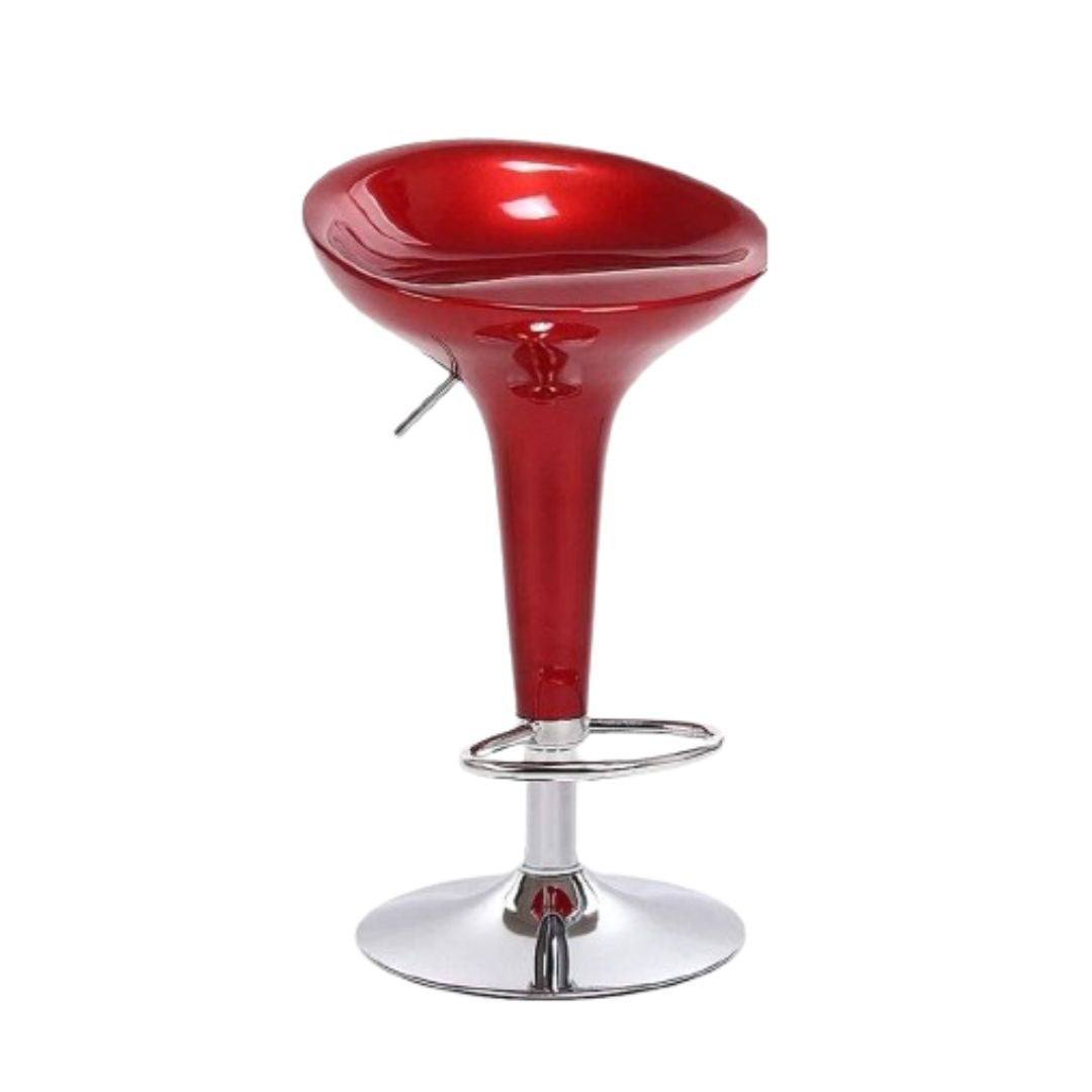 Butaca acrílico giratoria c/apoya pies rojo