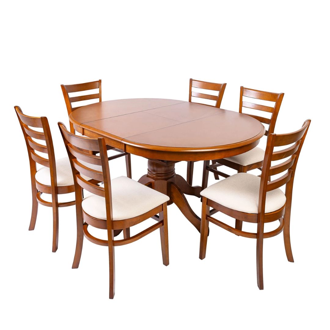 Juego de comedor de madera HV 6 sillas