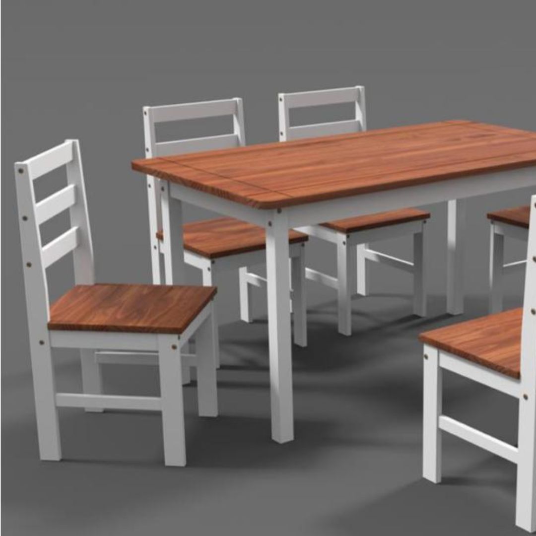 Juego de comedor Mexicano 6 sillas nevado