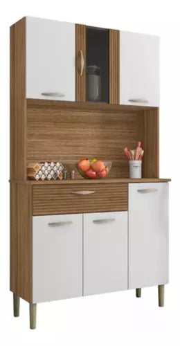Kit de cocina 6 puertas c/vidrio blanco