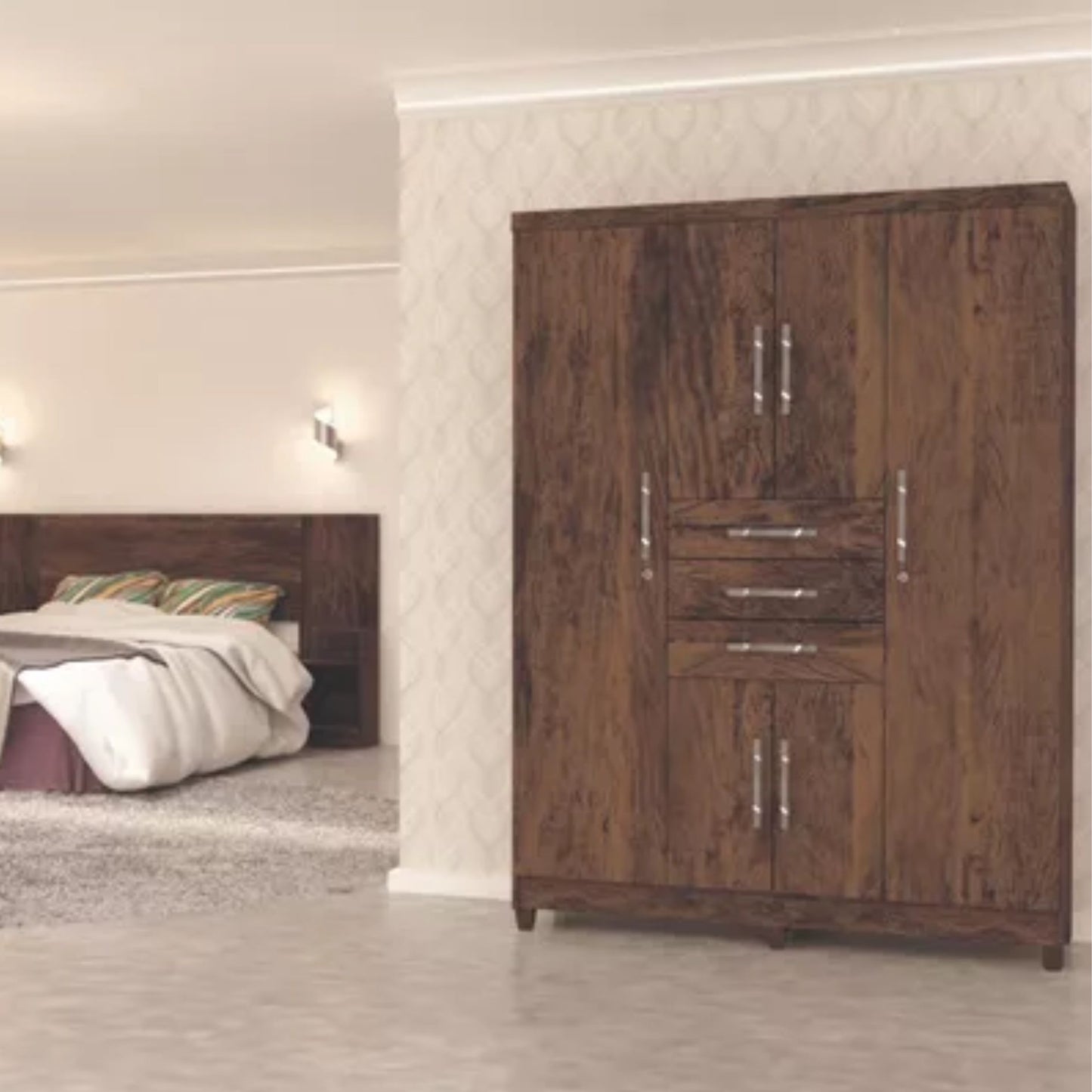 Ropero 6 puertas Taurus - IMBUIA/RÚSTICO