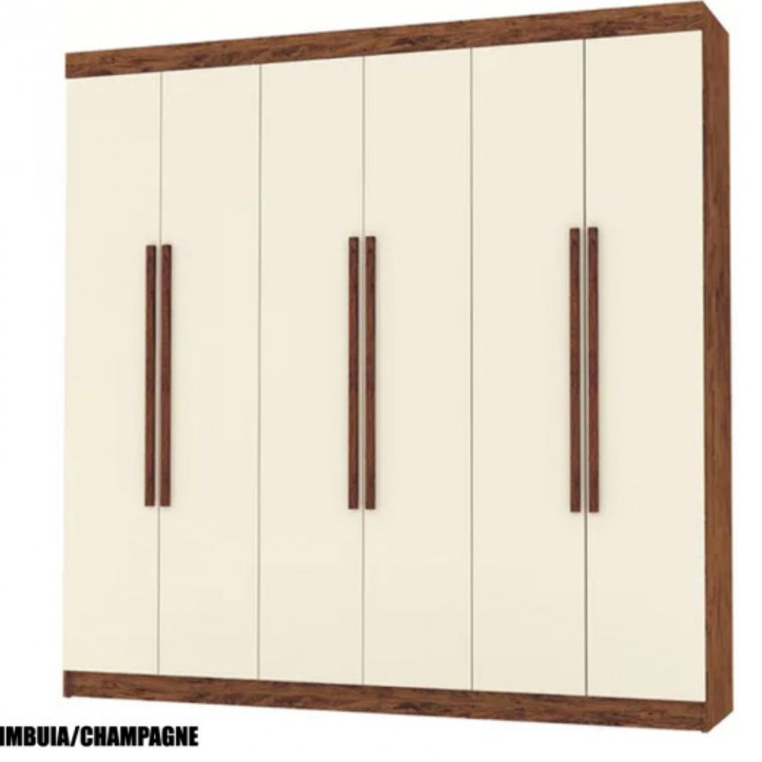 Ropero Elegance 6 puertas marrón/beige