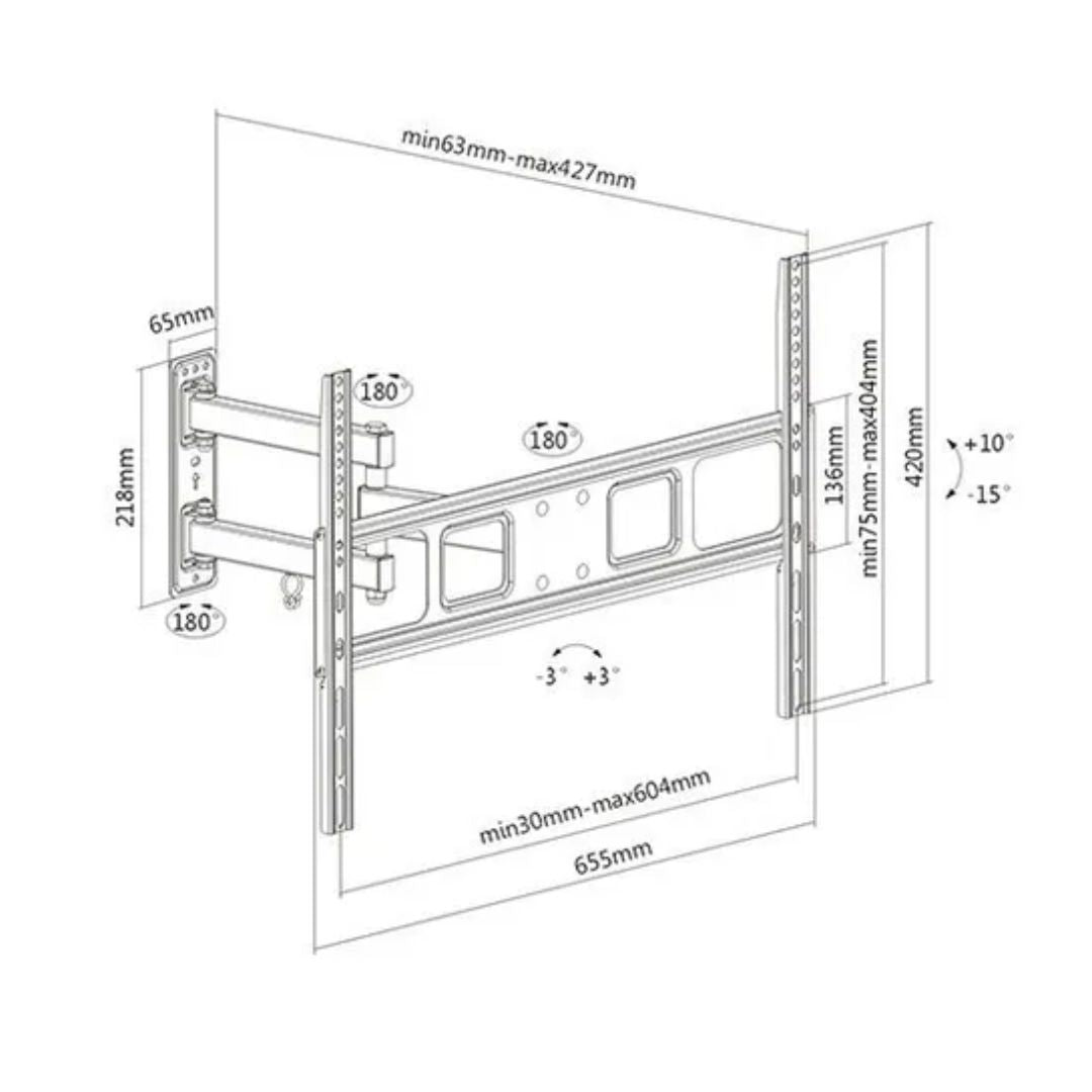 Soporte articulado Rotel para TV hasta 70"