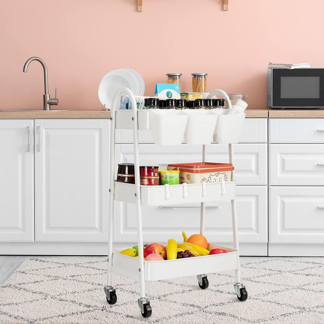 Carro organizador de metal SH60 - BLANCO