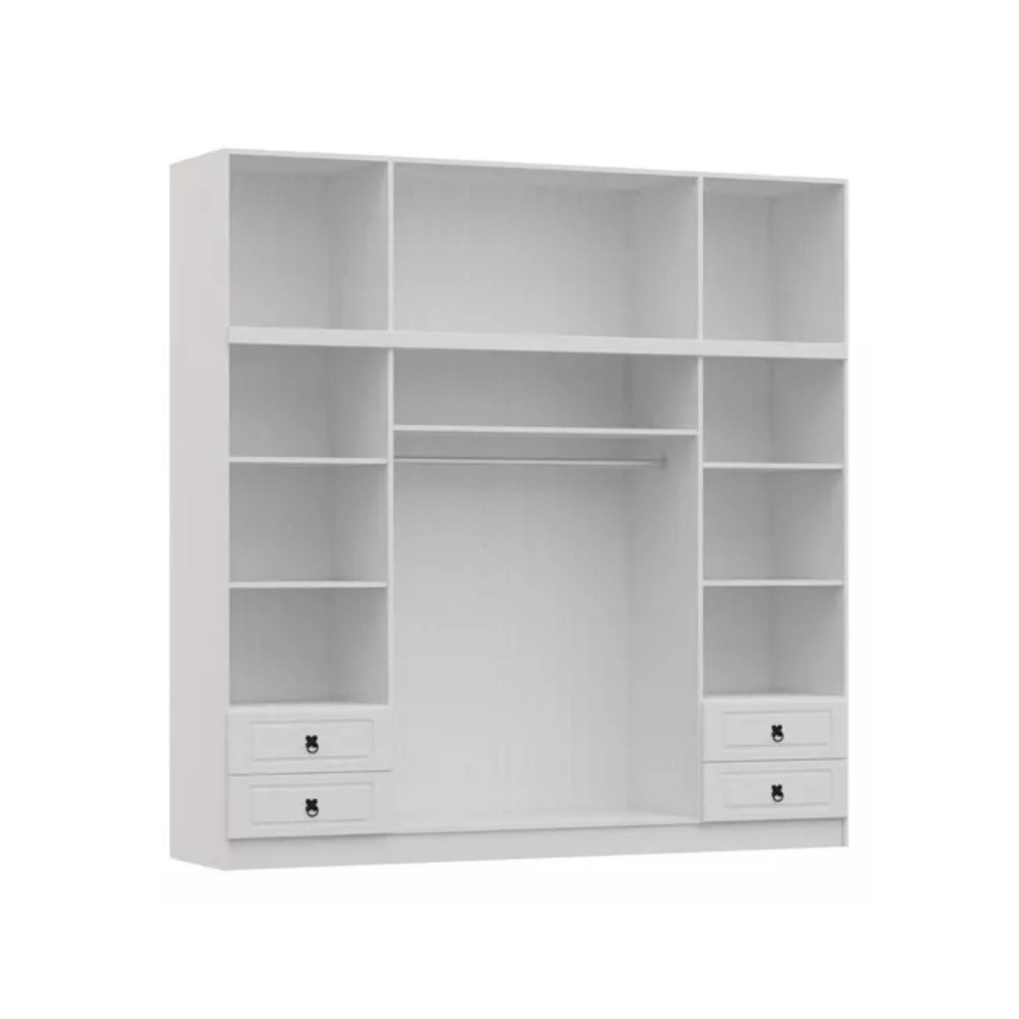 Ropero 4 puertas madera maciza - BLANCO