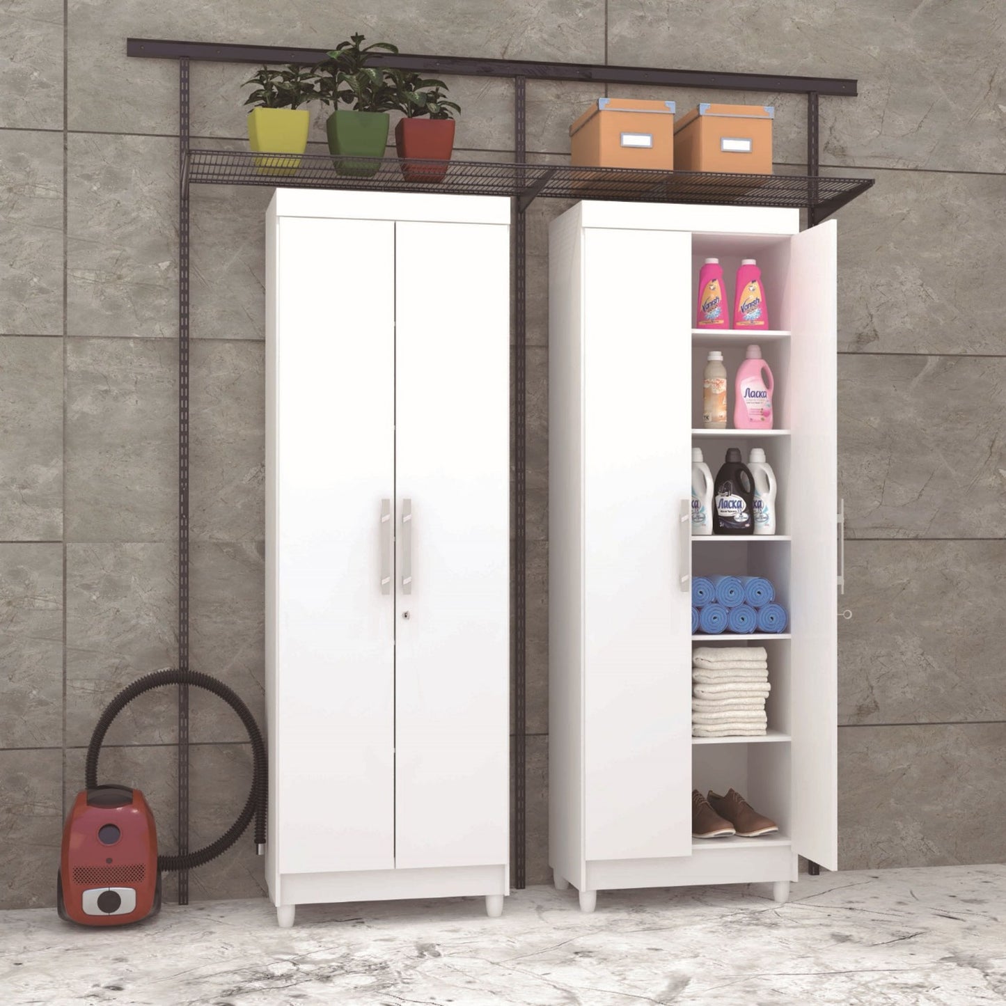 Multiuso 2 puertas con llave blanco
