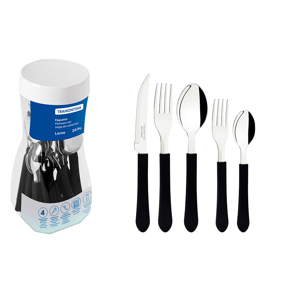 Juego de cubiertos 20Pz Tramontina - NEGRO