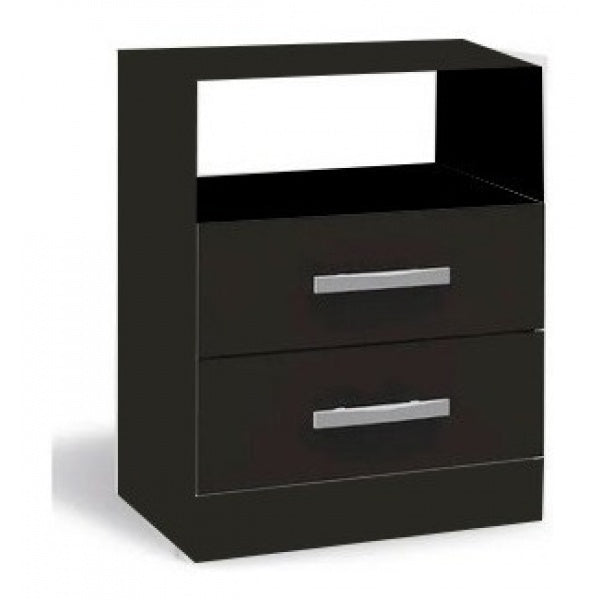 Mesa de luz 2 cajones - NEGRO