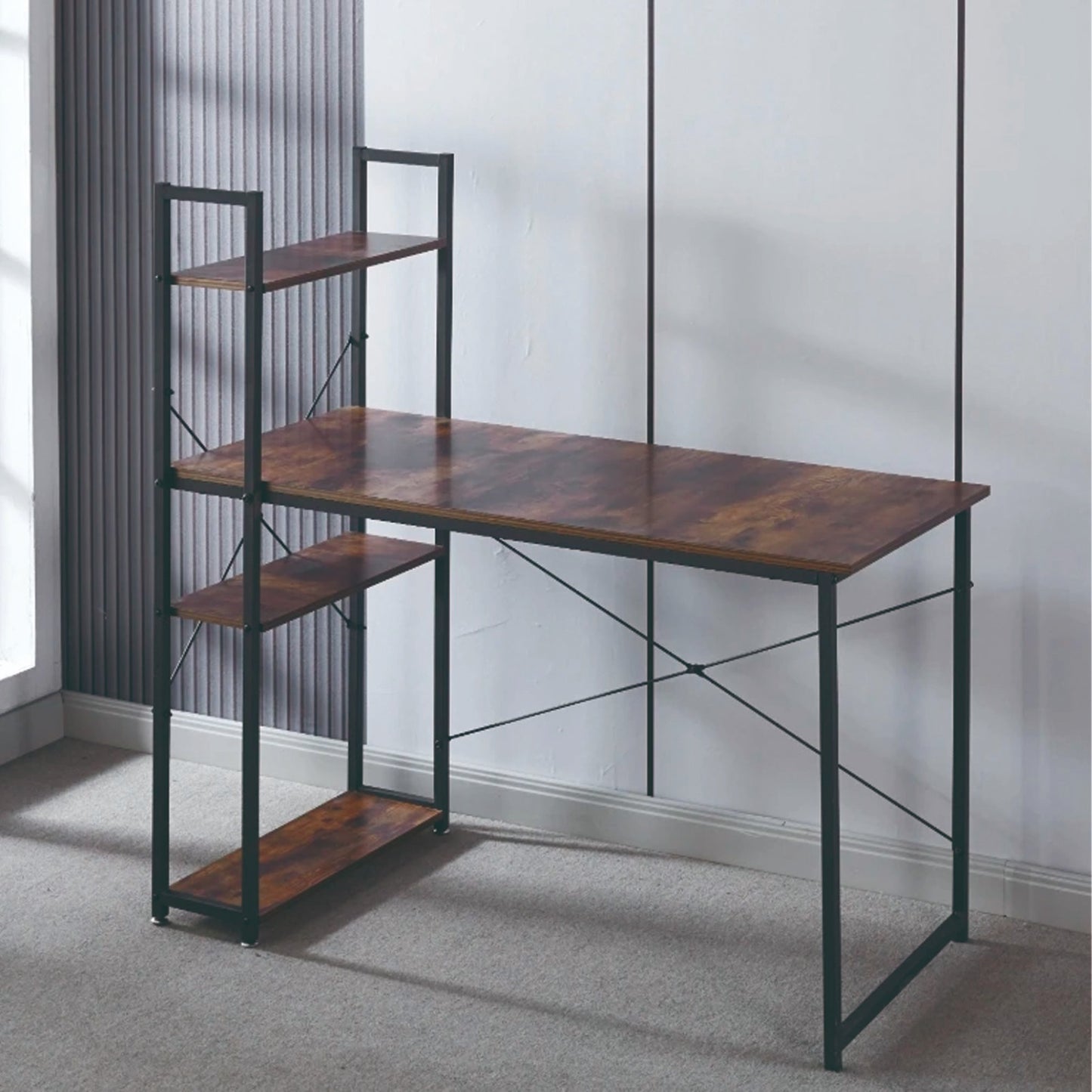 Escritorio con estantería OD03 - MARRÓN