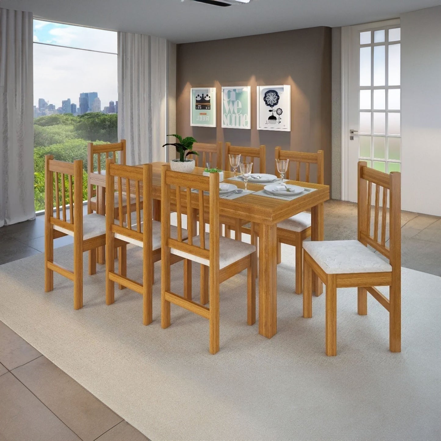 Juego de comedor 8 sillas Montevideo - 28871 CEREJEIRA