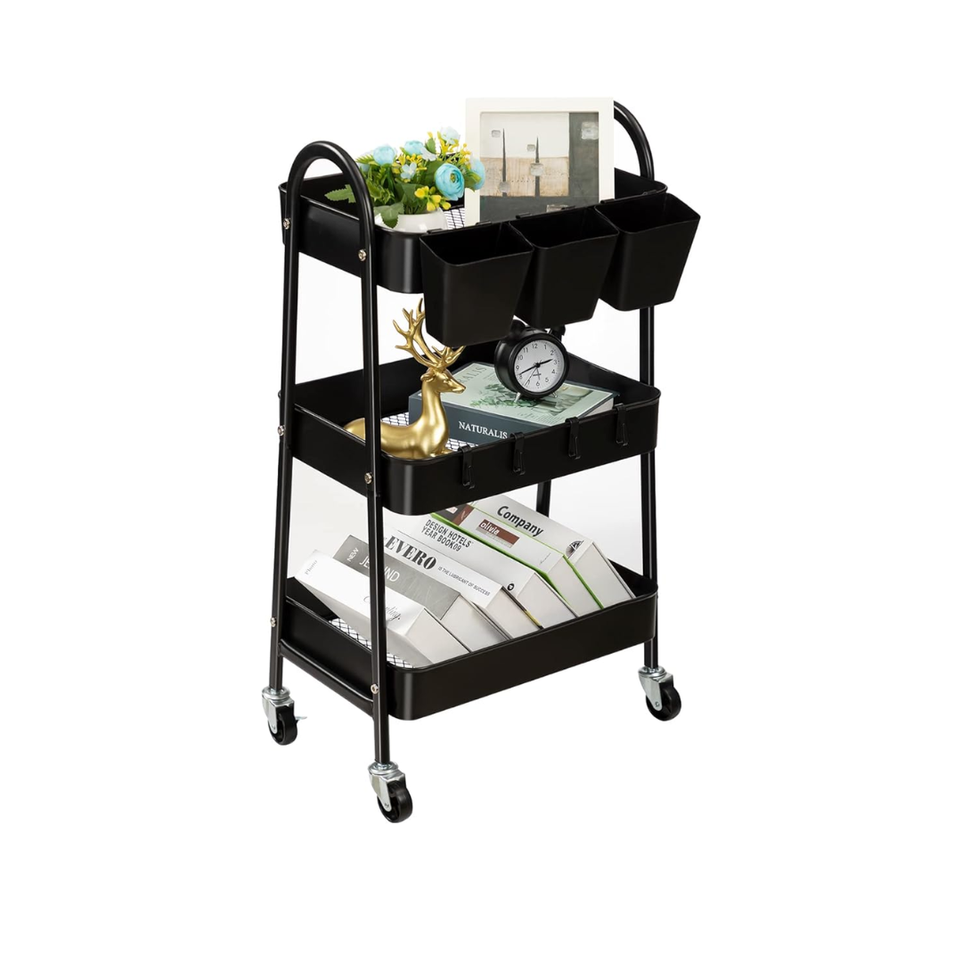Carro organizador de metal Negro SH60