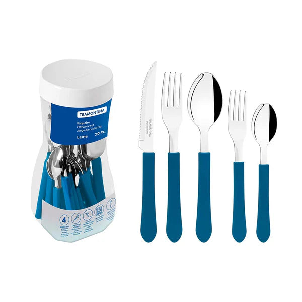 Juego de cubiertos 20Pz Tramontina - AZUL