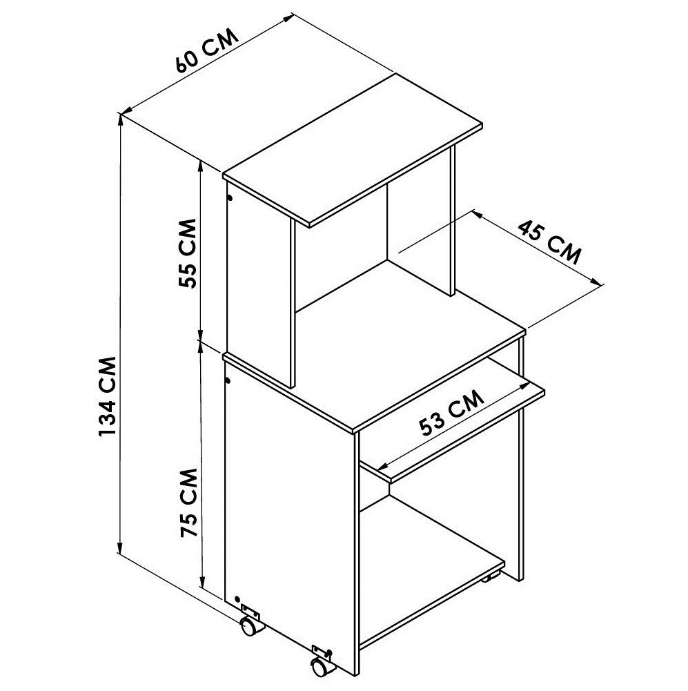Escritorio con alzada - AVENA/BLANCO