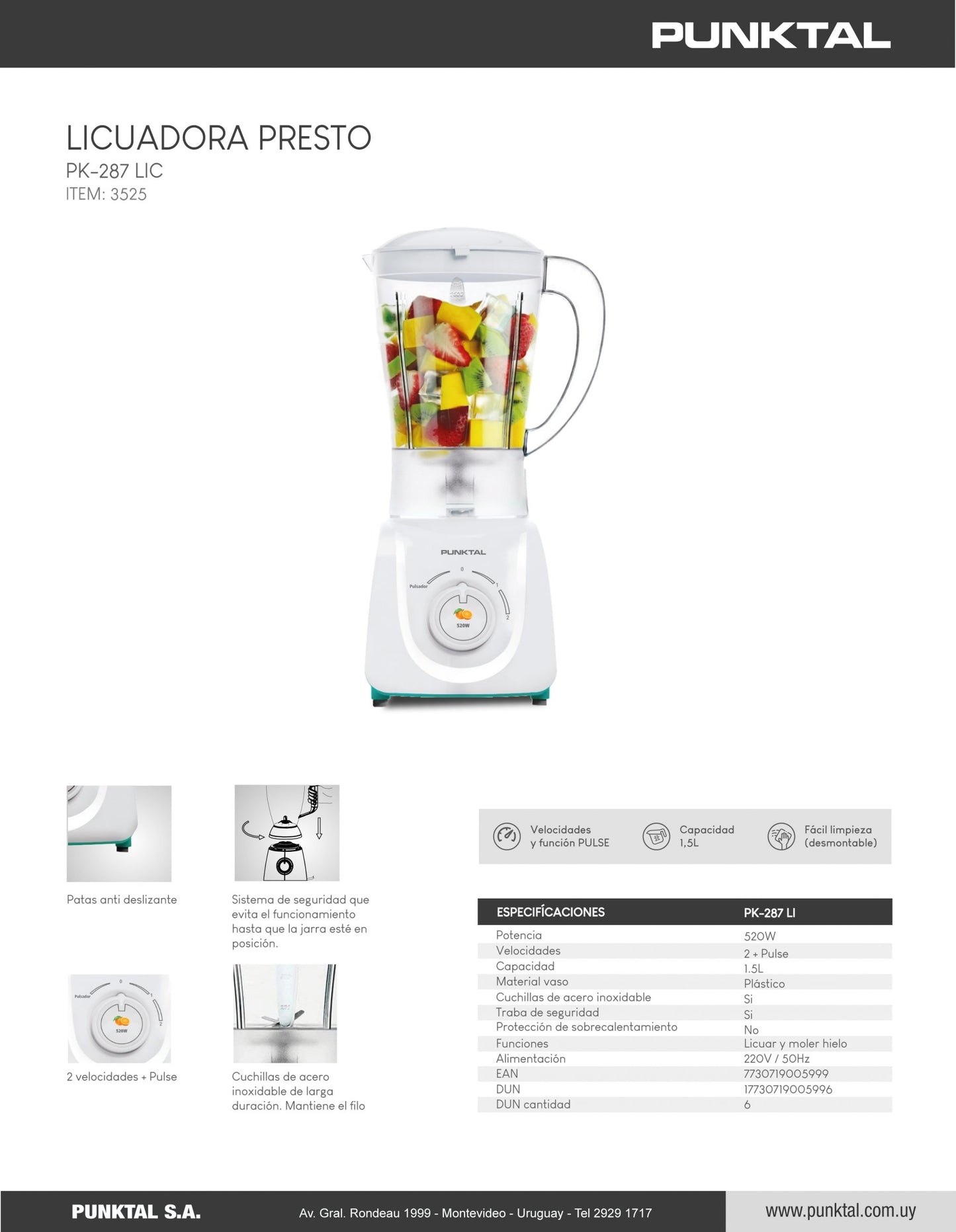 Licuadora Punktal PK-287