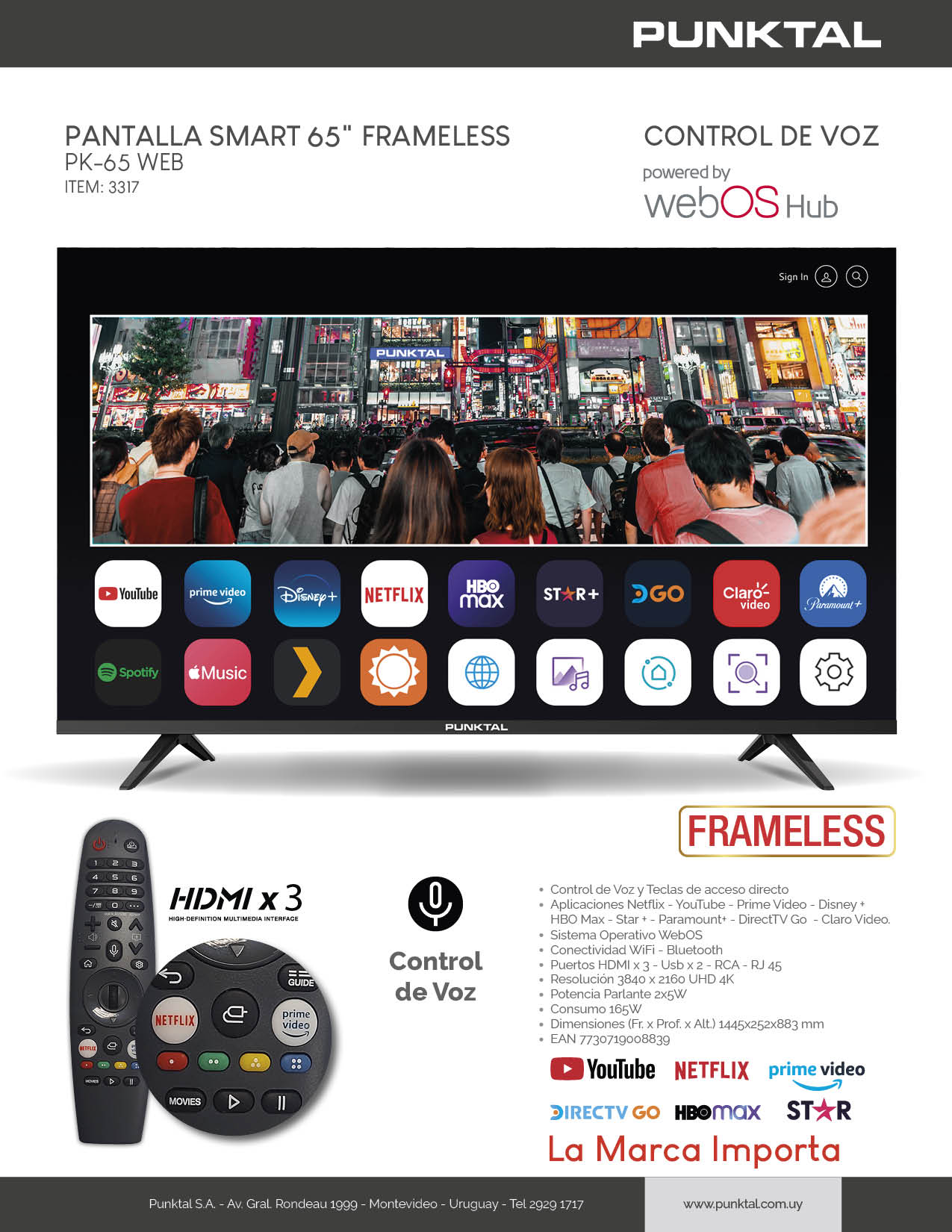 Smart TV 65" Punktal