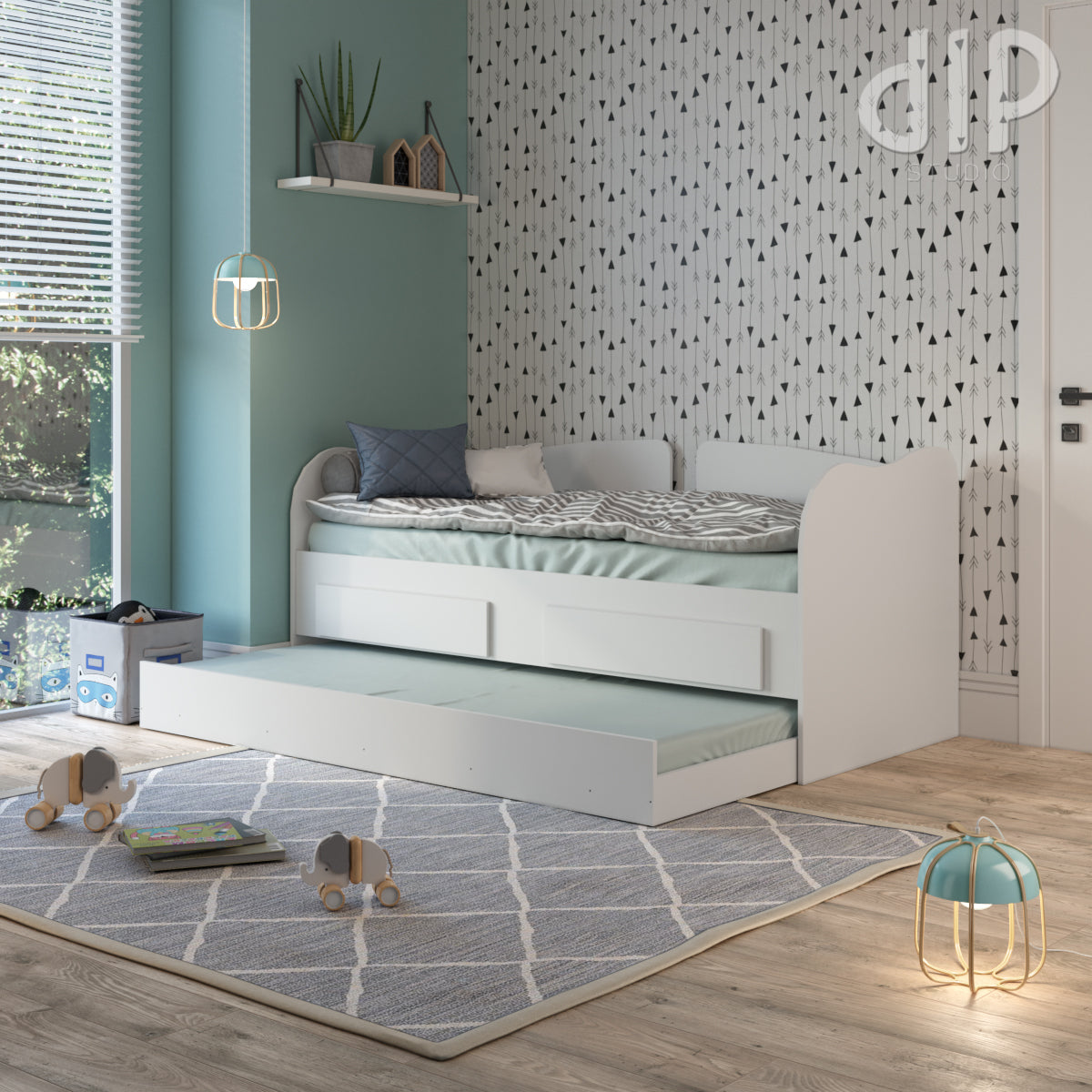 Cama marinera 1 plaza con 2 cajones CH01967 - BLANCO