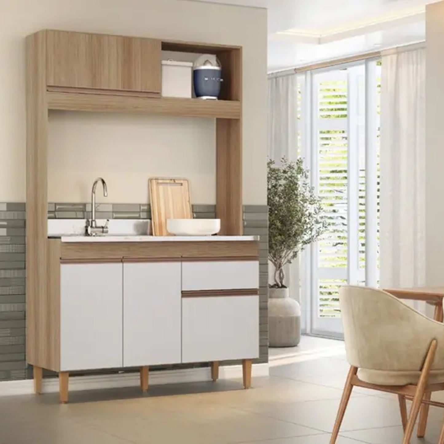 Cocina Compacta Splendore 1235 - MIEL/BLANCO