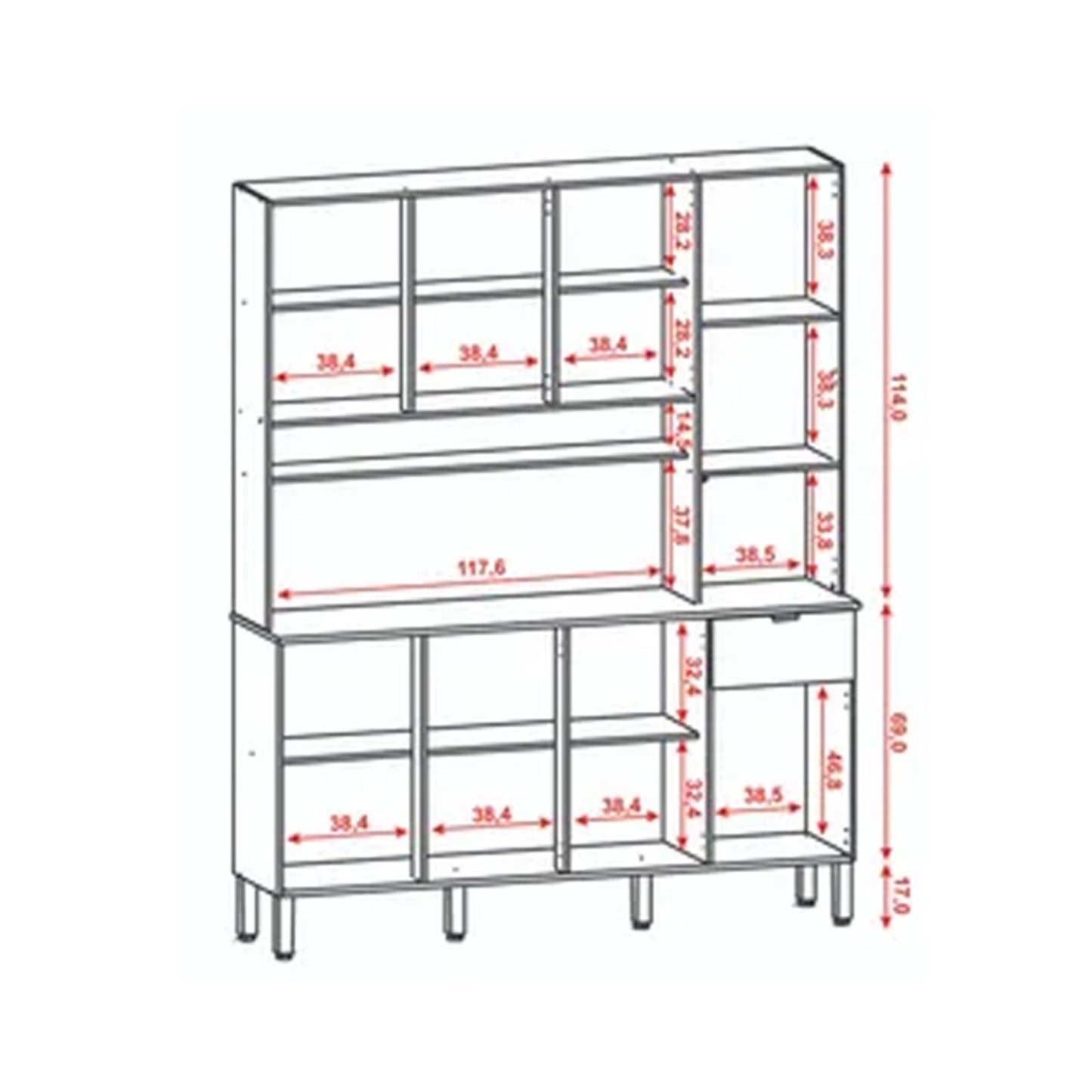 Kit de Cocina Slow 8 puertas 1 cajón - 3012