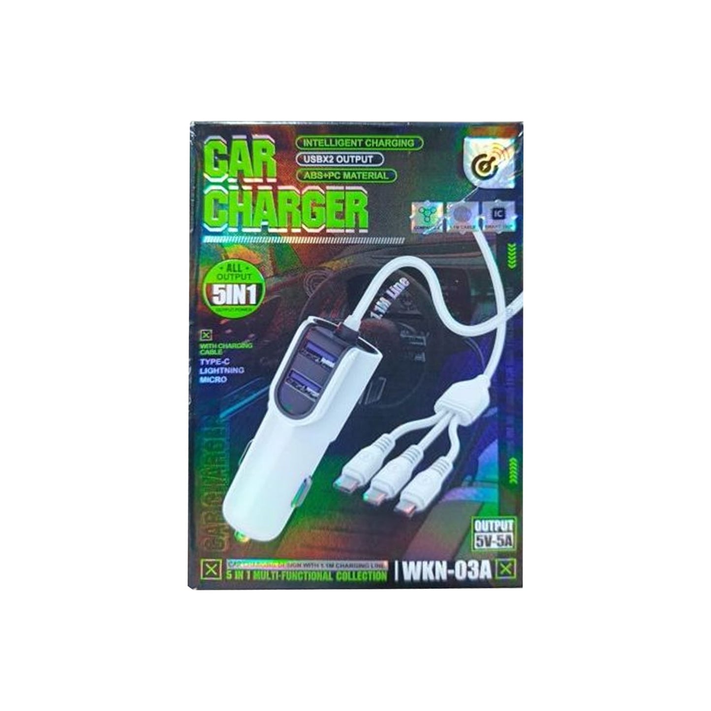 Cargador de auto 5 en 1 - WKN-03A