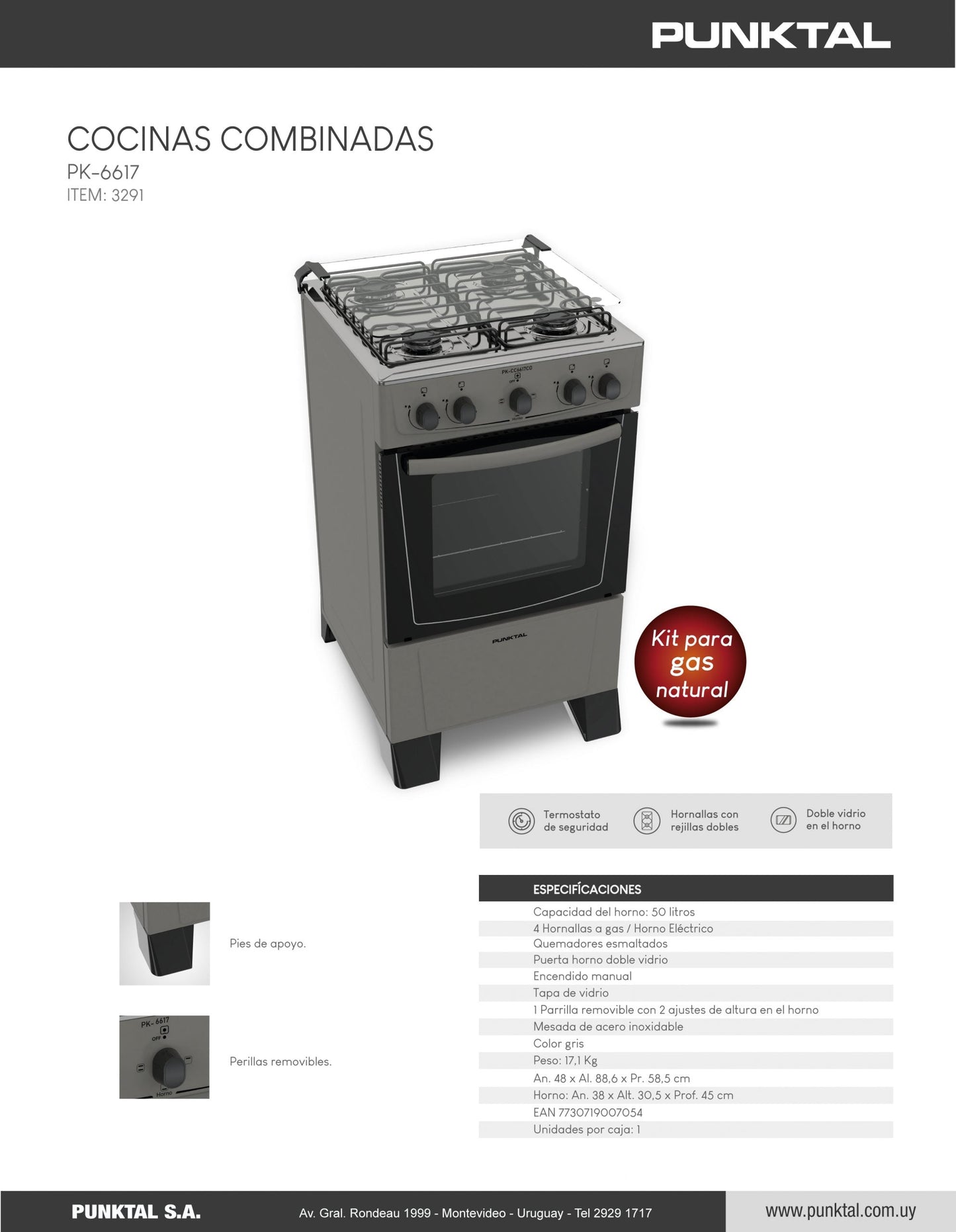 Cocina combinada Punktal PK-6617