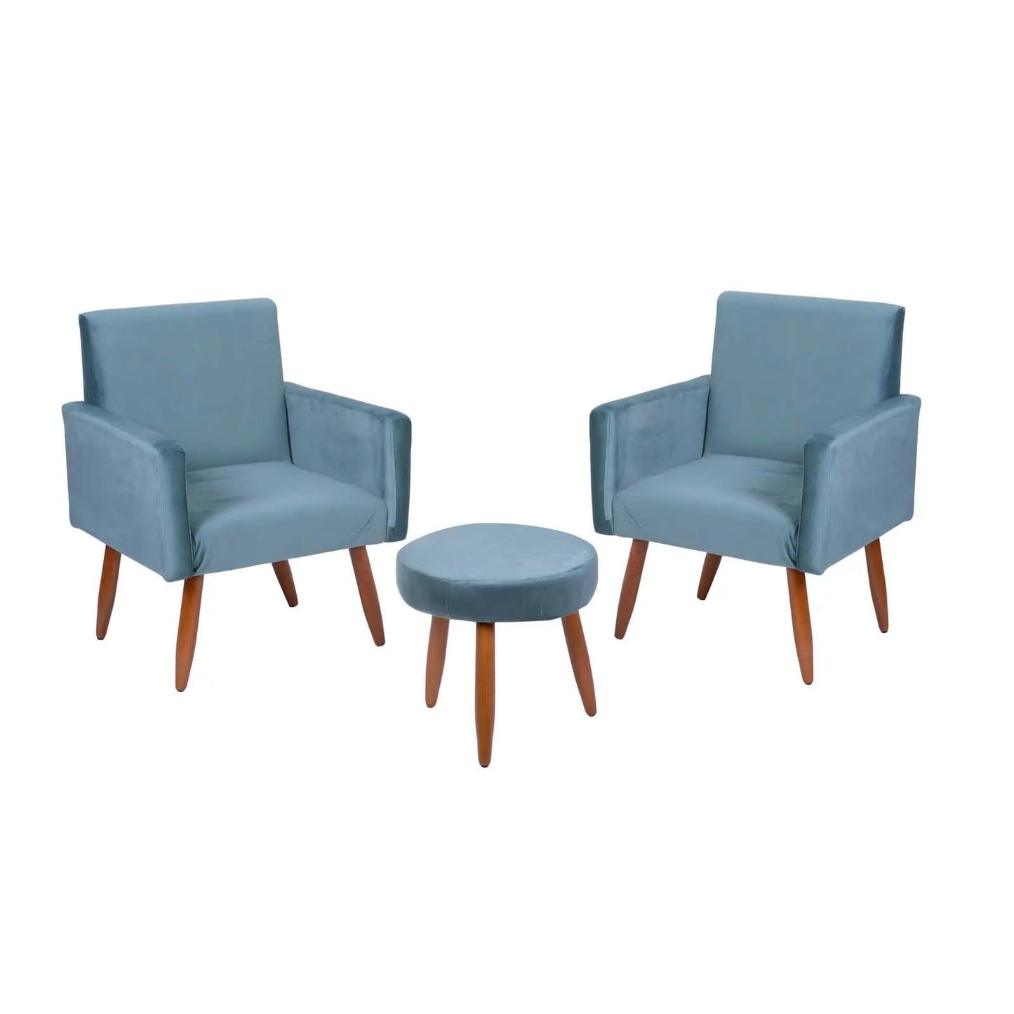 Set butaca y puff en tela Dallas - COLOR:TURQUESA