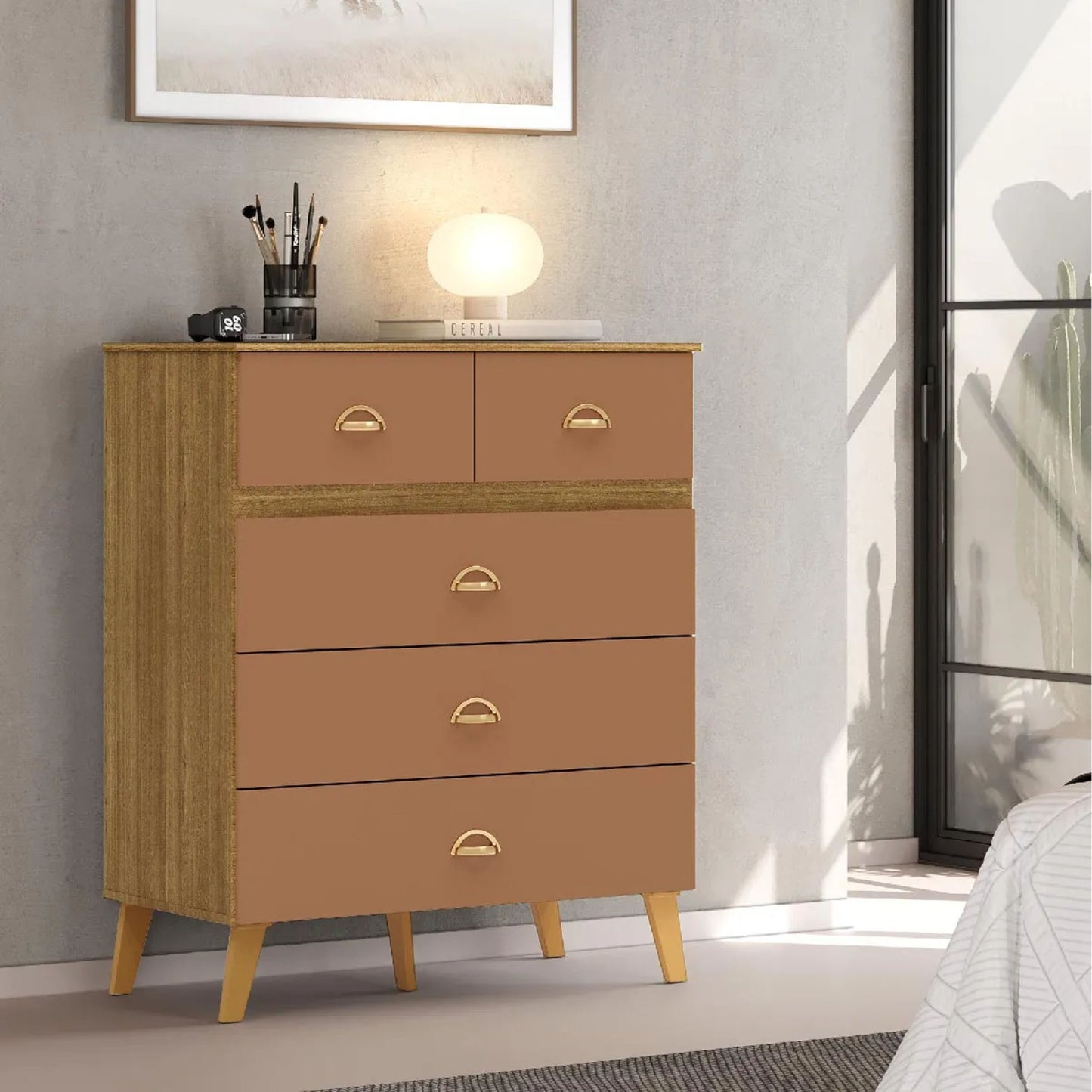 Cómoda 5 cajones IBIZA - NATURE/CAMARIM