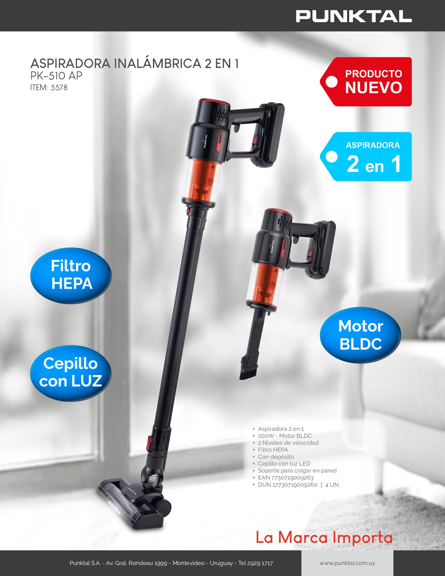 Aspiradora inalámbrica Punktal PK-510