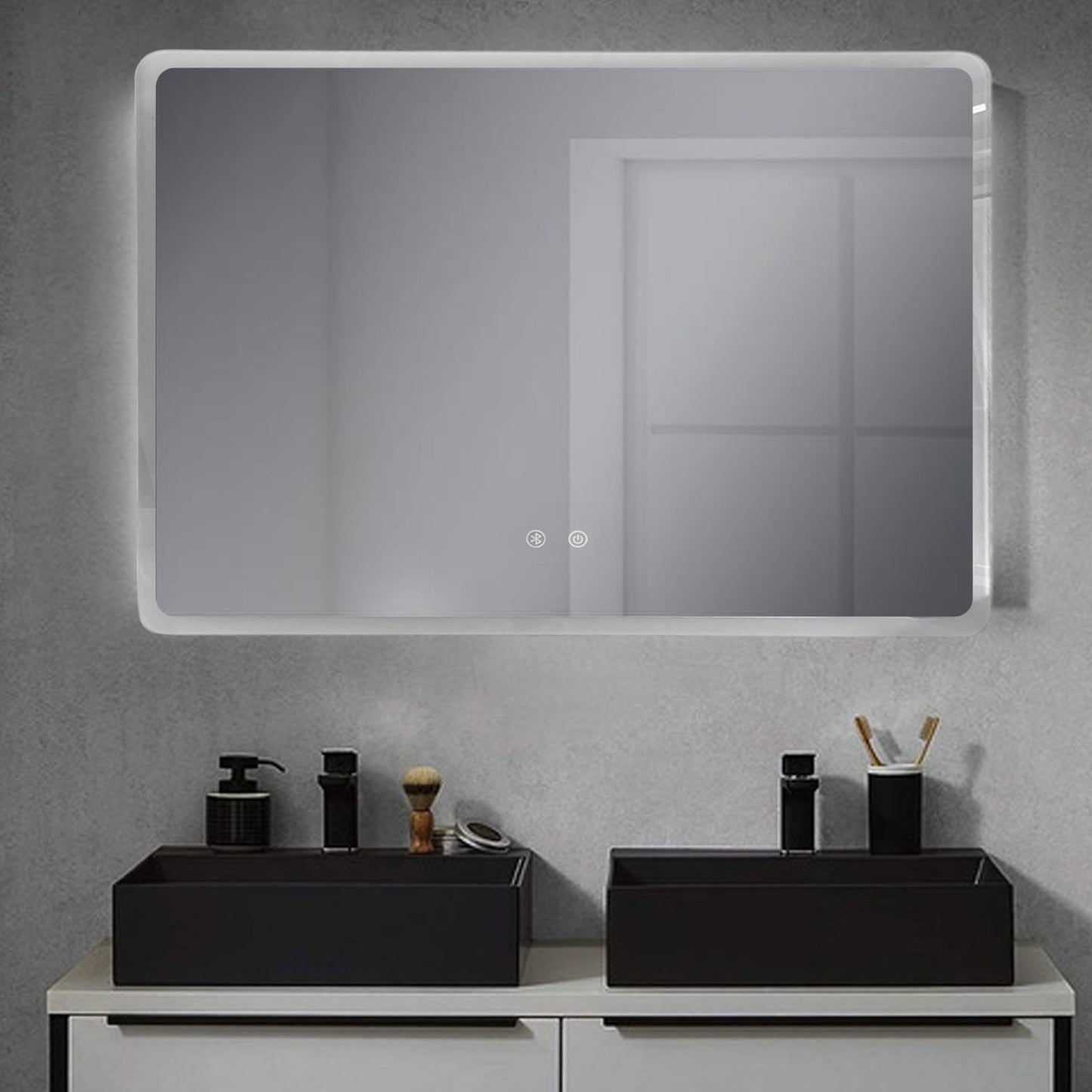 Espejo de baño LED 60cm x 80cm - BLUETOOTH Y DESEMPAÑADOR