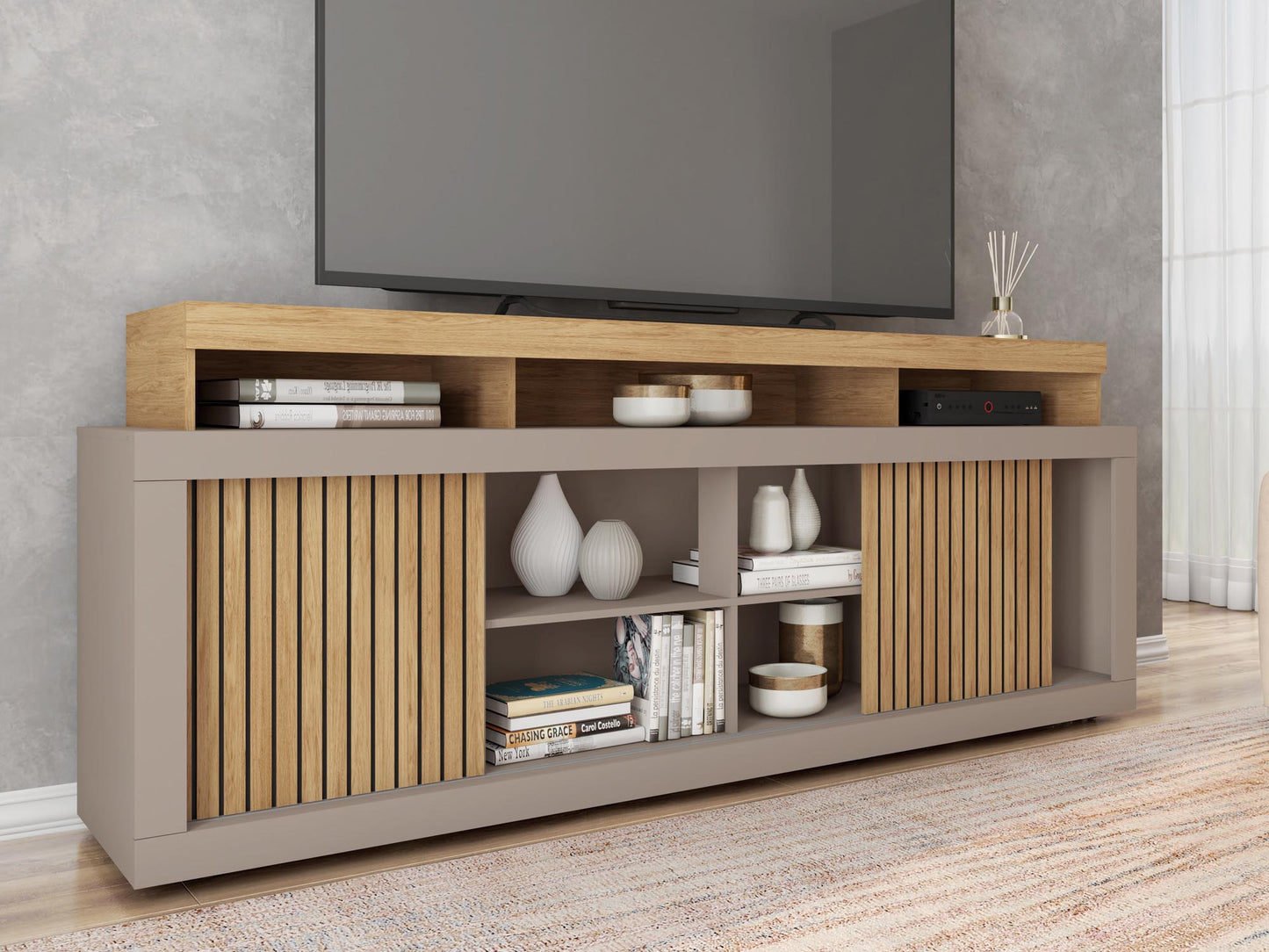 Rack para TV hasta 70" AEGÓN - BURITI/FENDI