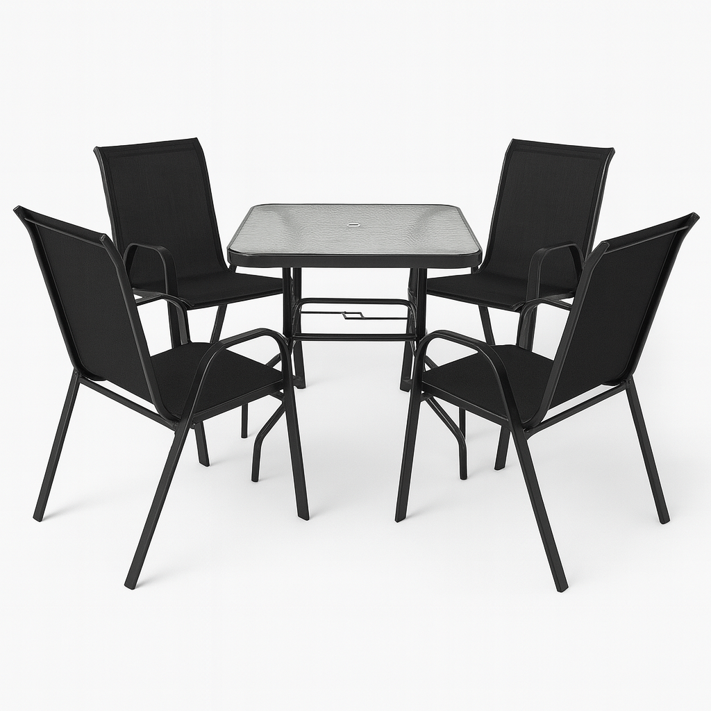 Juego de patio en acero y textilina MINORI - NEGRO