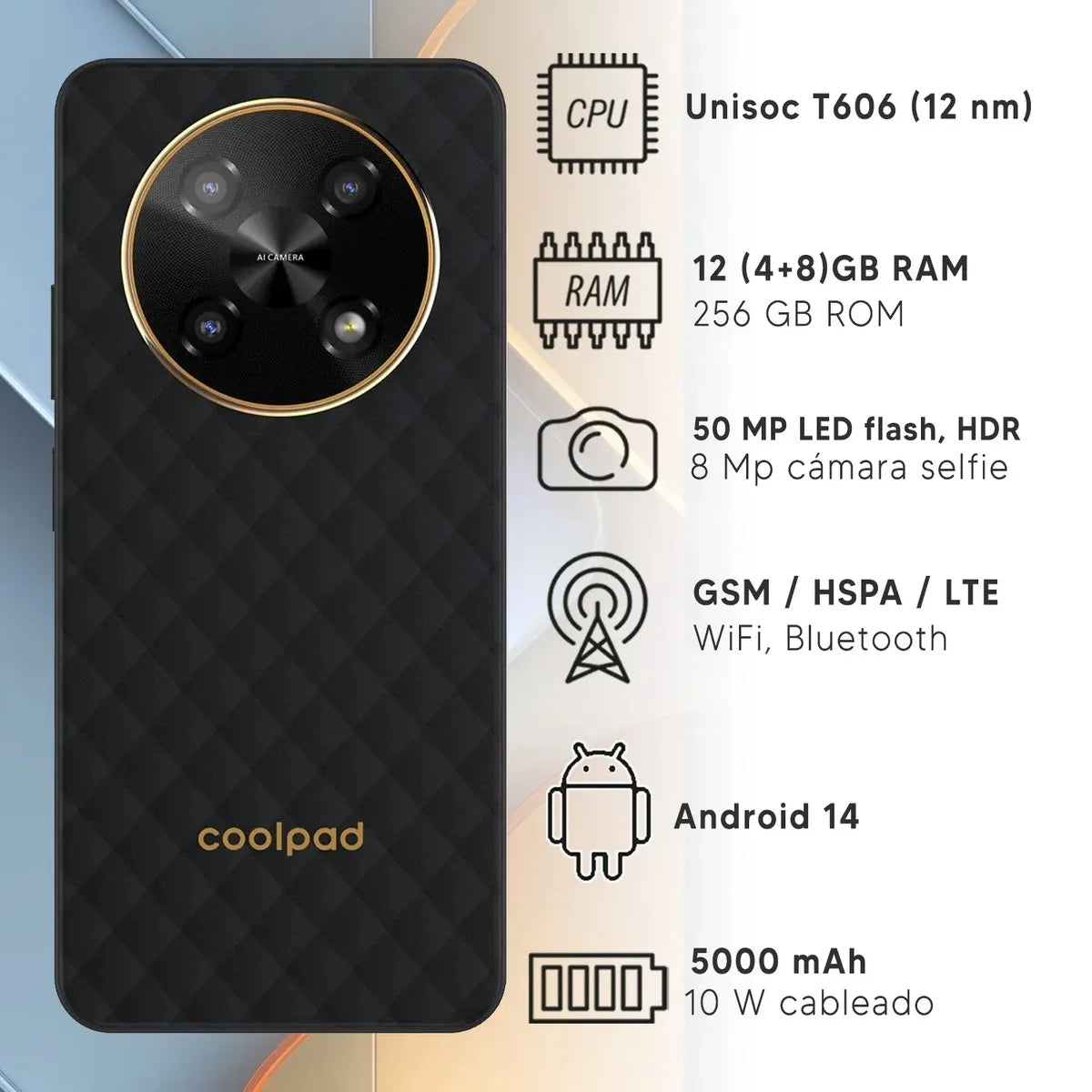 Celular Coolpad C16 12GB / 256GB - NEGRO