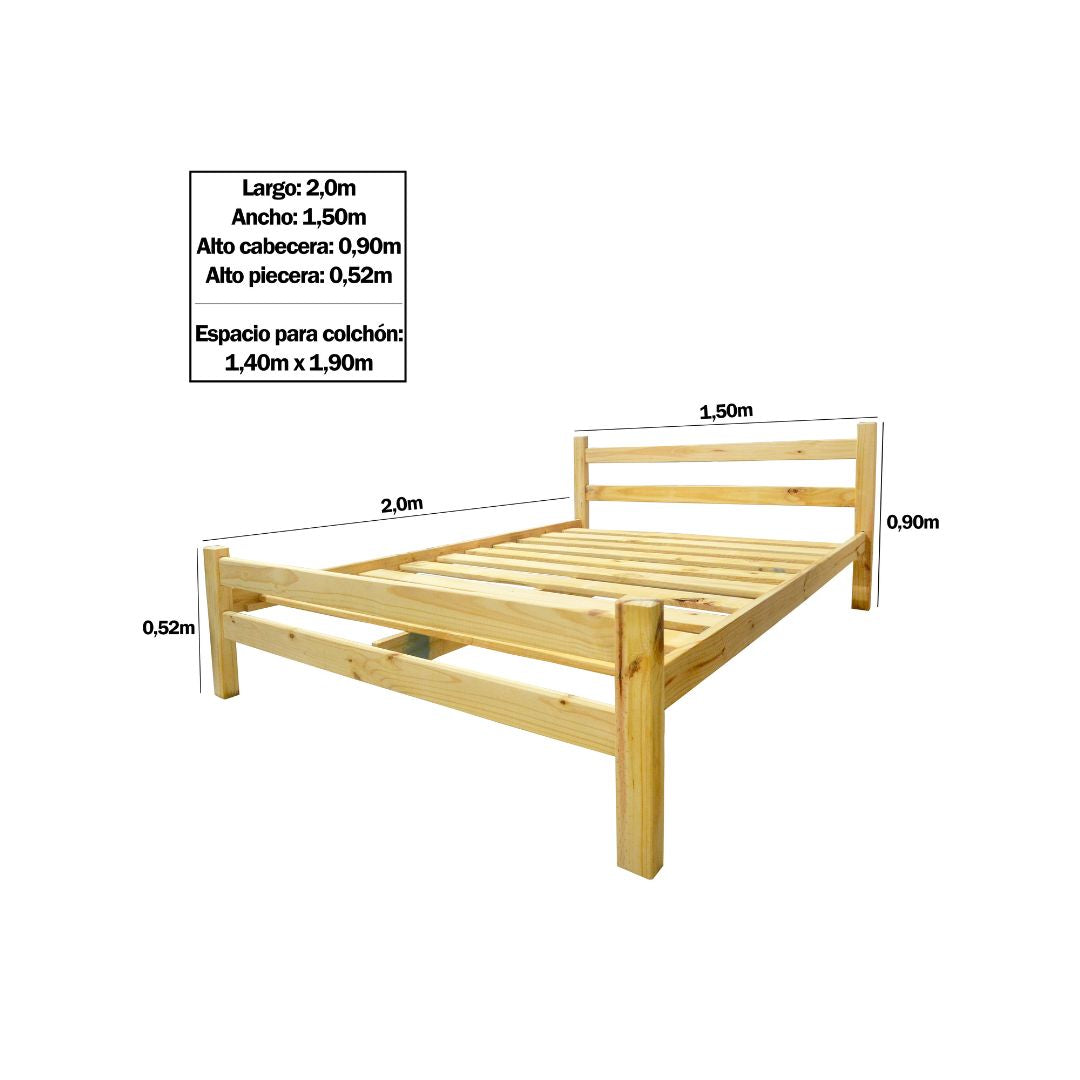 Cama 2 plazas ECO - SIN LUSTRE