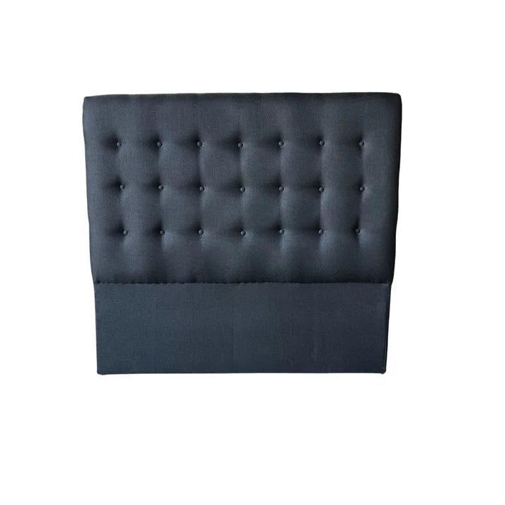 Respaldo Queen capitoneado en tela - NEGRO