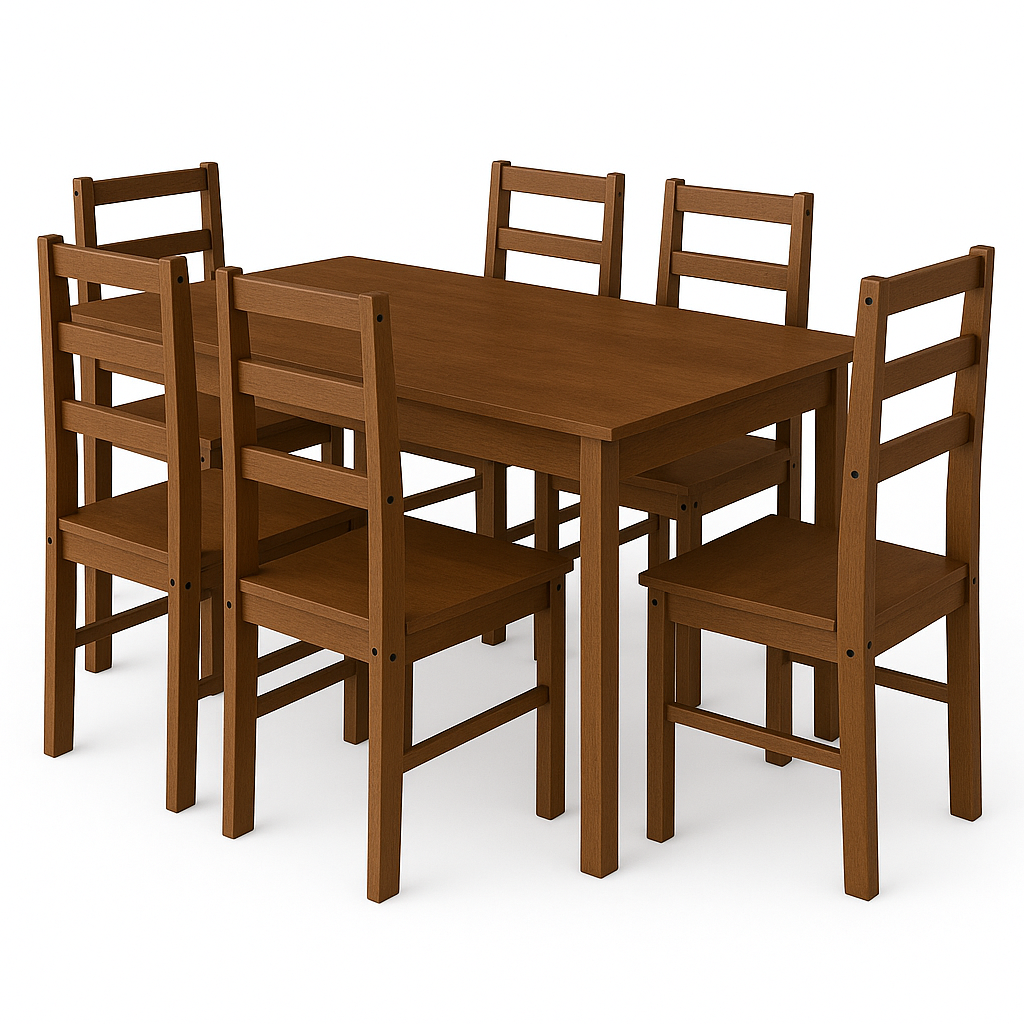 Juego de comedor 6 sillas Mexicano - CERA OSCURO