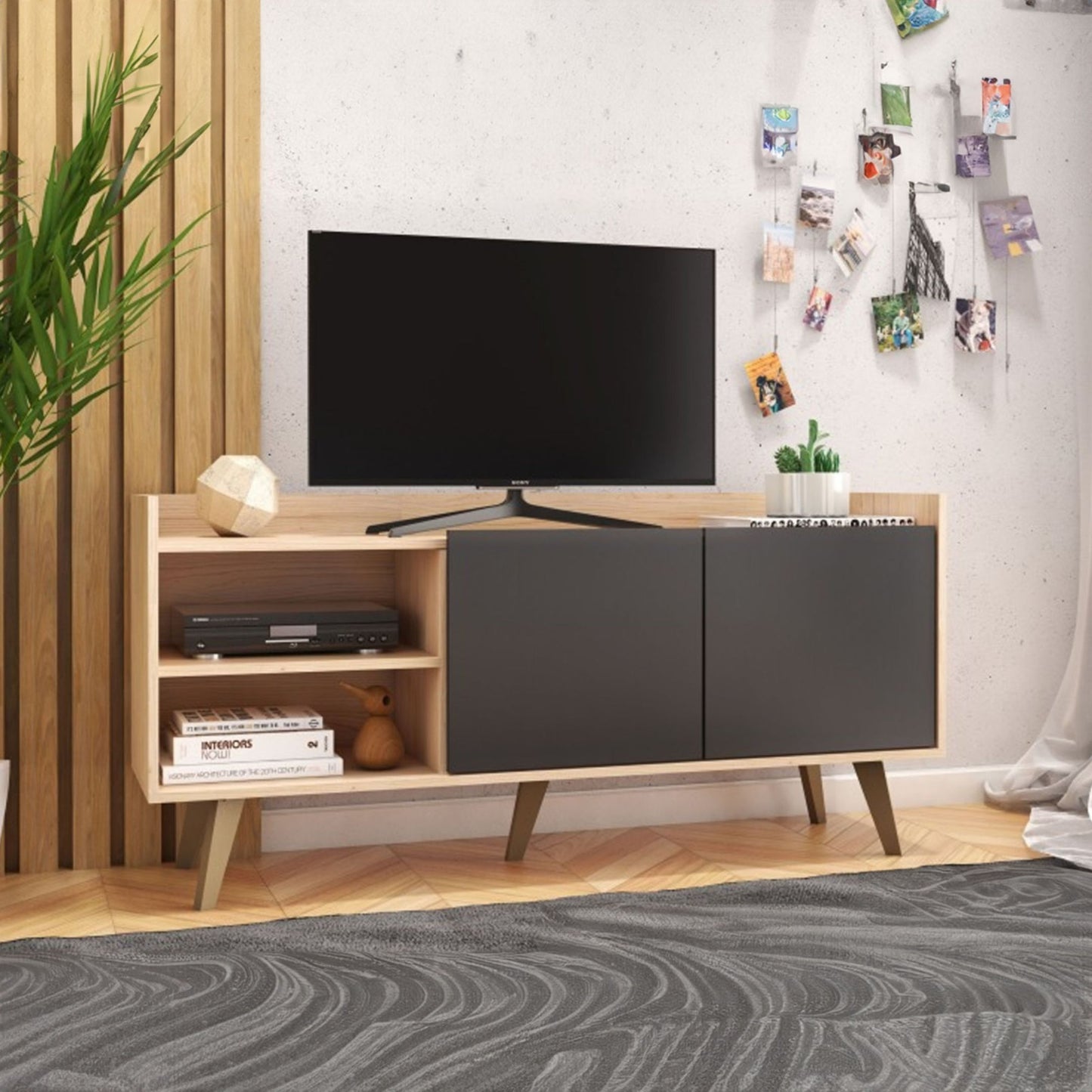 Rack para TV hasta 50" Splendore 140 - MIEL/NEGRO