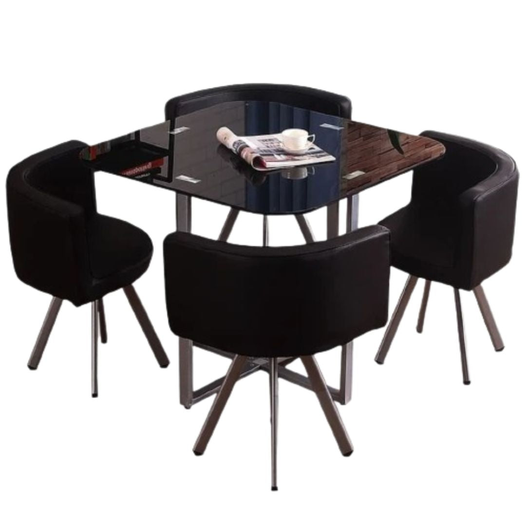 Juego de comedor 4 sillas Quesito - NEGRO