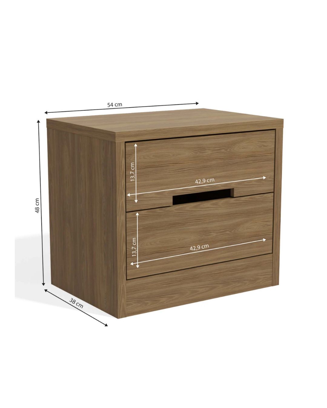 MESA DE LUZ 2 CAJONES NOGUEIRA - S822