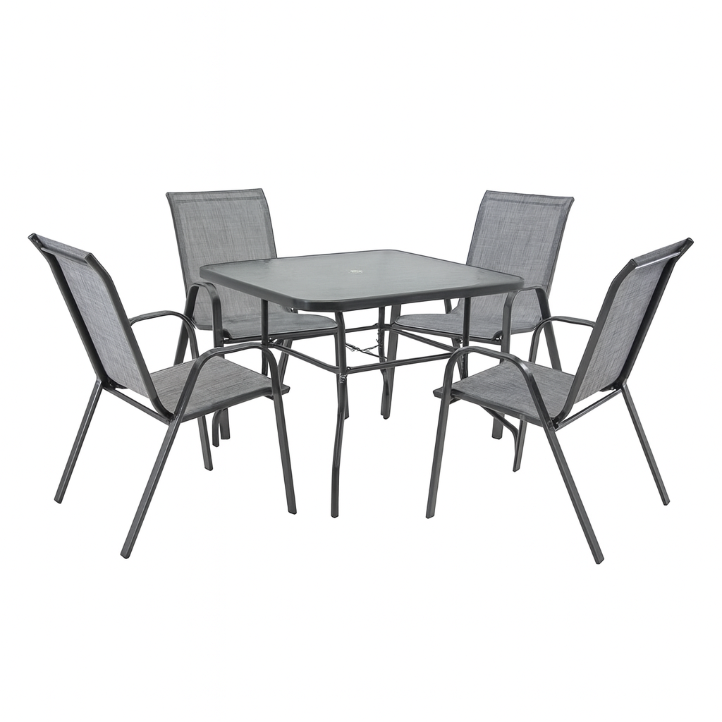 Juego de patio en acero y textilina MINORI - GRIS