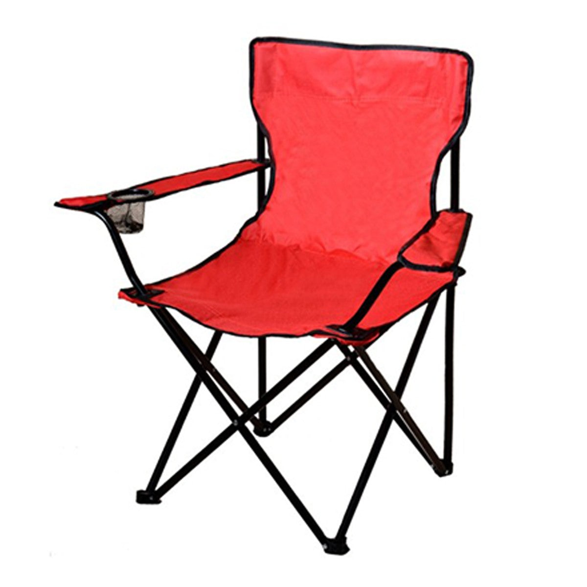 Silla plegable con posa vaso - ROJO