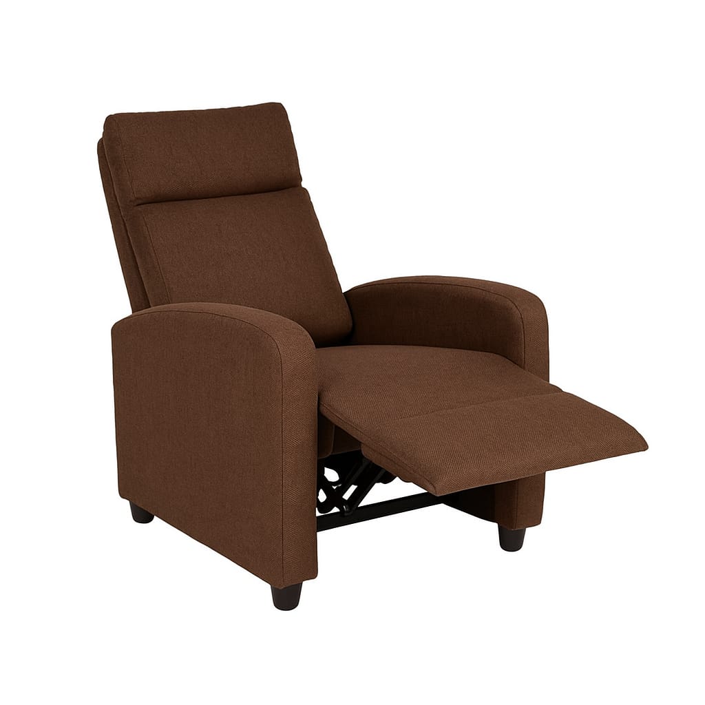 Poltrona reclinable en tela Prince - CHOCOLATE