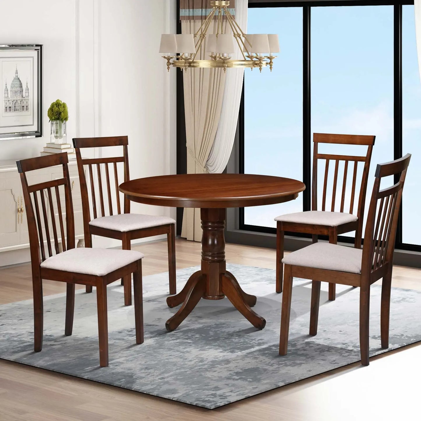 Juego de comedor 4 sillas Coco II - Castaño