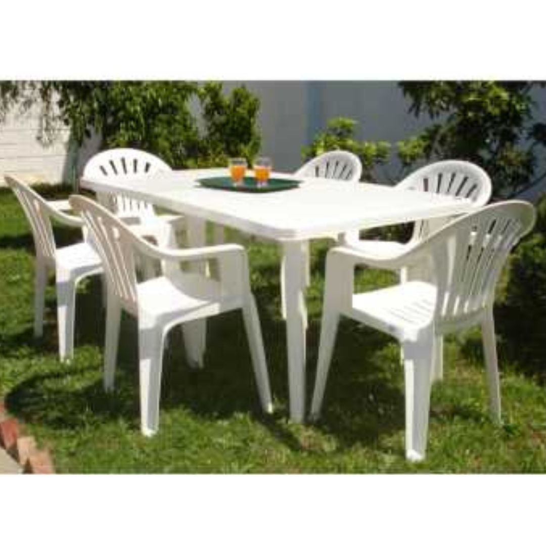 Mesa rectangular de PVC - BLANCA