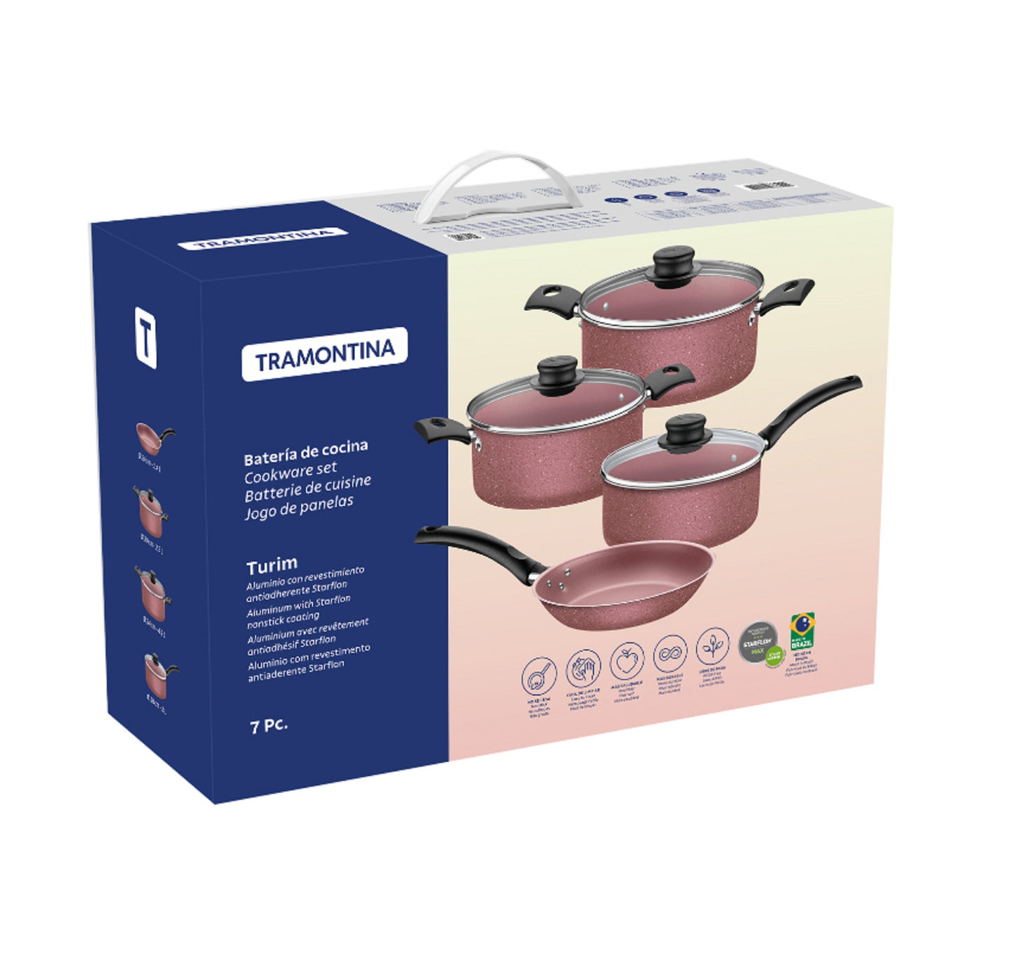 Juego de batería Tramontina 7 piezas 28299/308- ROSA