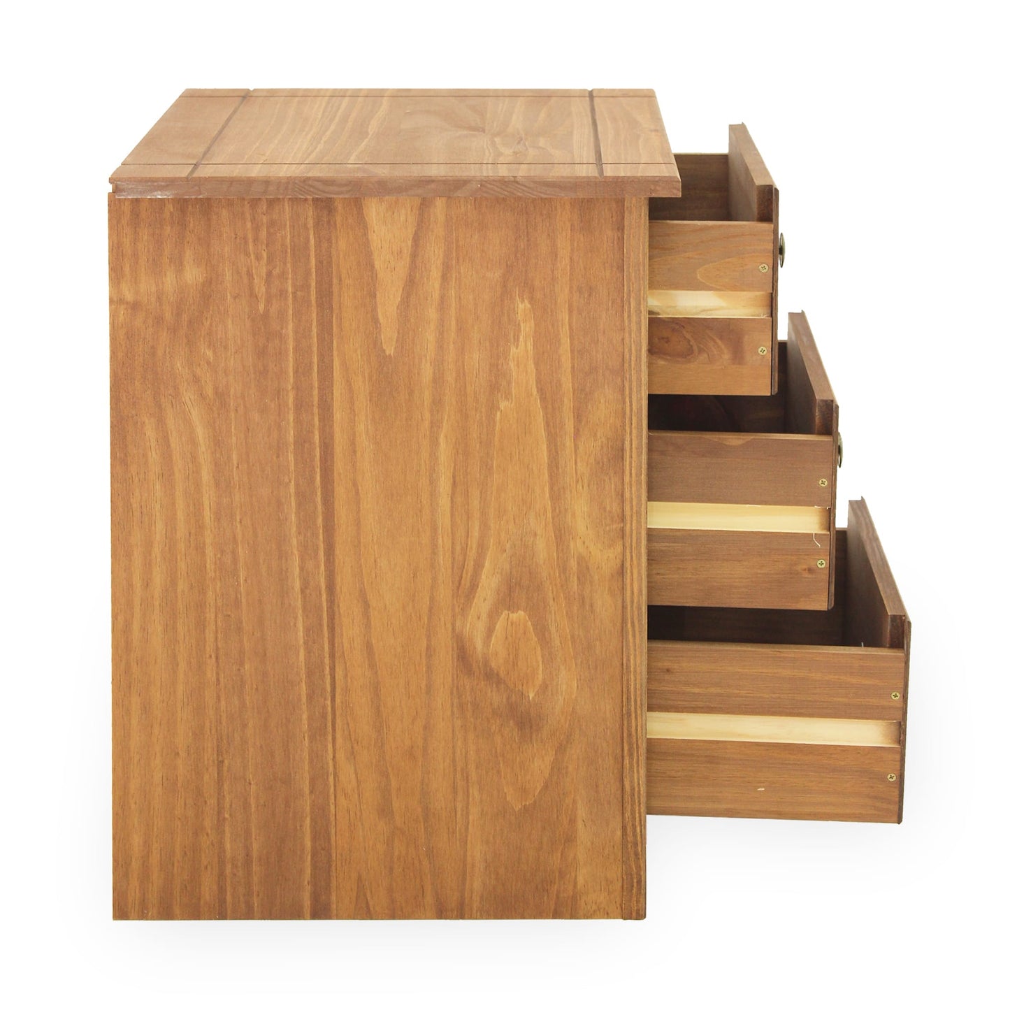 Mesa de luz 3 cajones madera P327 - CASTAÑO