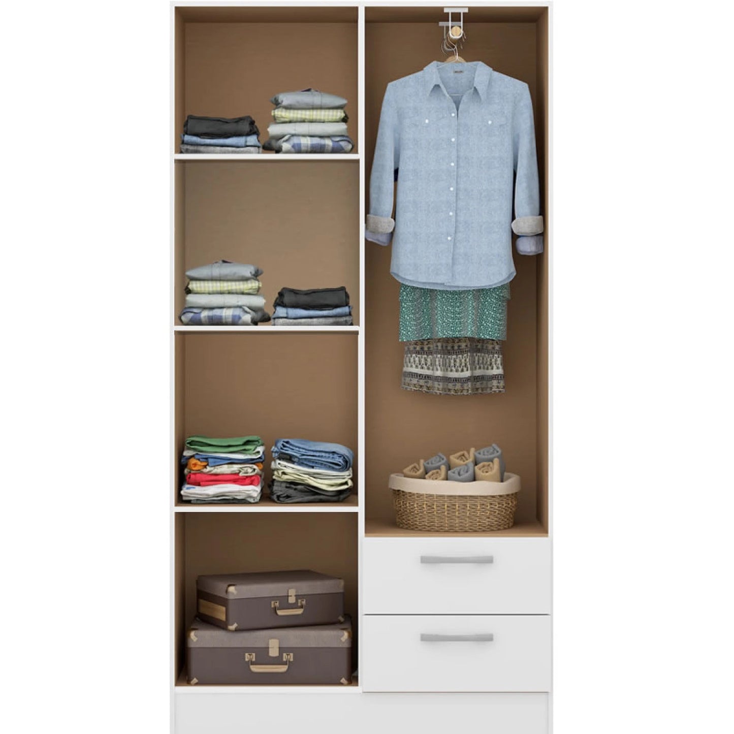 Ropero 4 puertas 2074 - TABACO